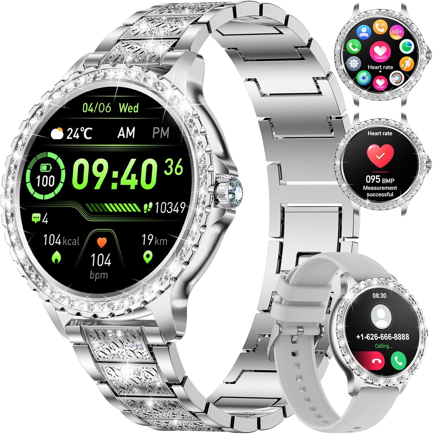 Lige I58-D Smartwatch (3,3 cm, android ios), Damen Smartwatch mit Telefonfunktion Fitness Tracking