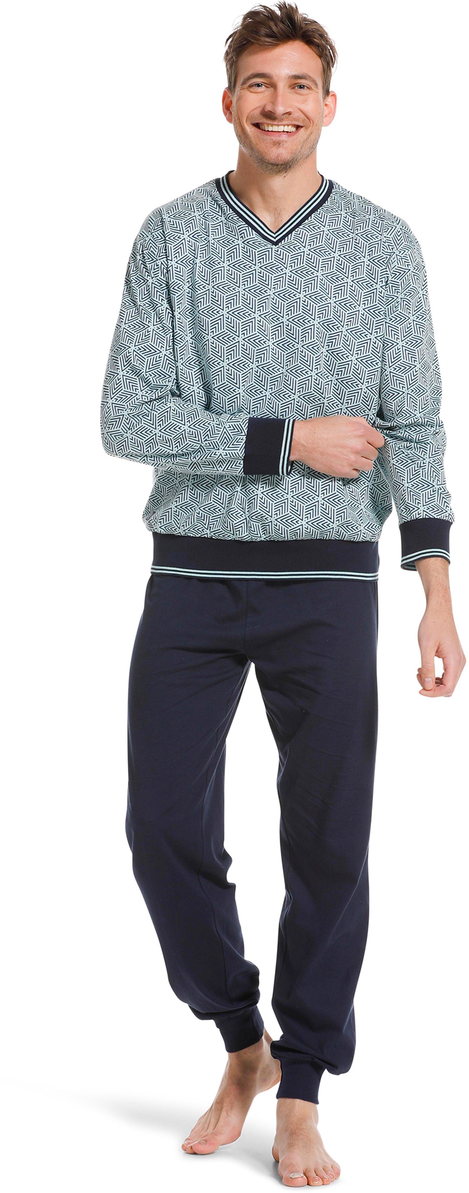 Pastunette Schlafanzug Herren Schlafanzug Single Jersey (2 tlg) Baumwolle