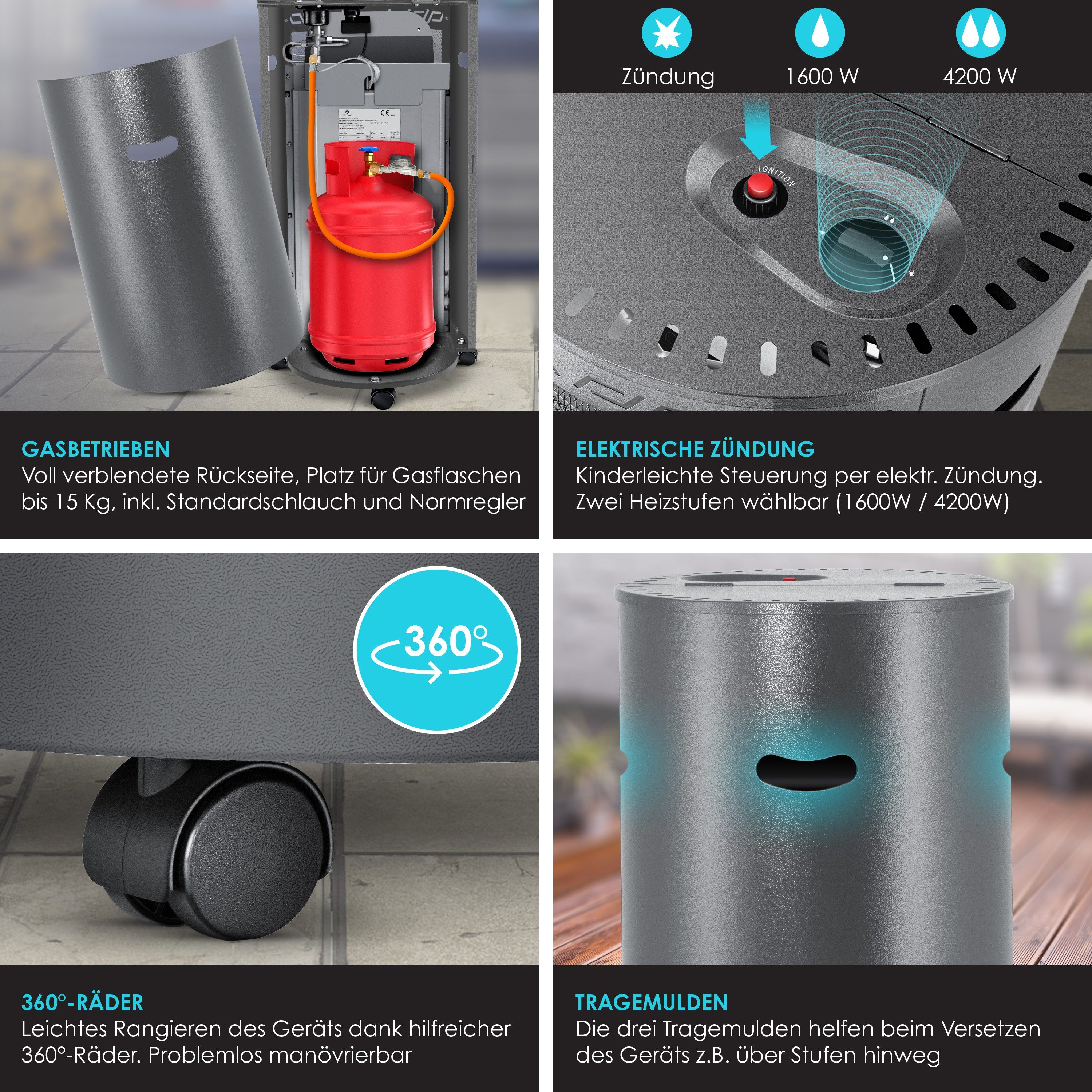 kesser gasheizer keramik 4200 watt gas