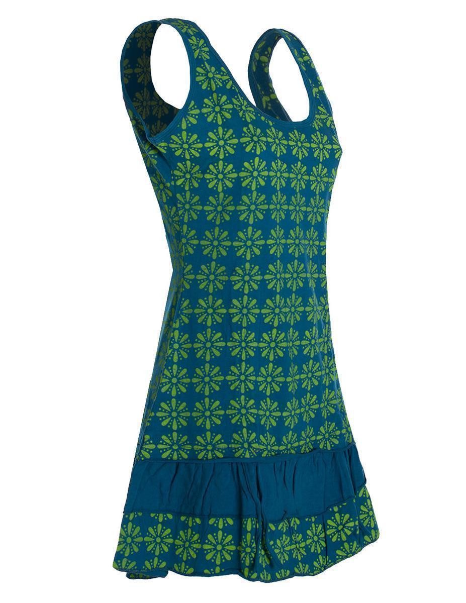 Vishes Sommerkleid Damen Lagen-Look Träger-Kleid Jersey-Tunika Sommerkleid Elfen, Ethno, Hippie Style