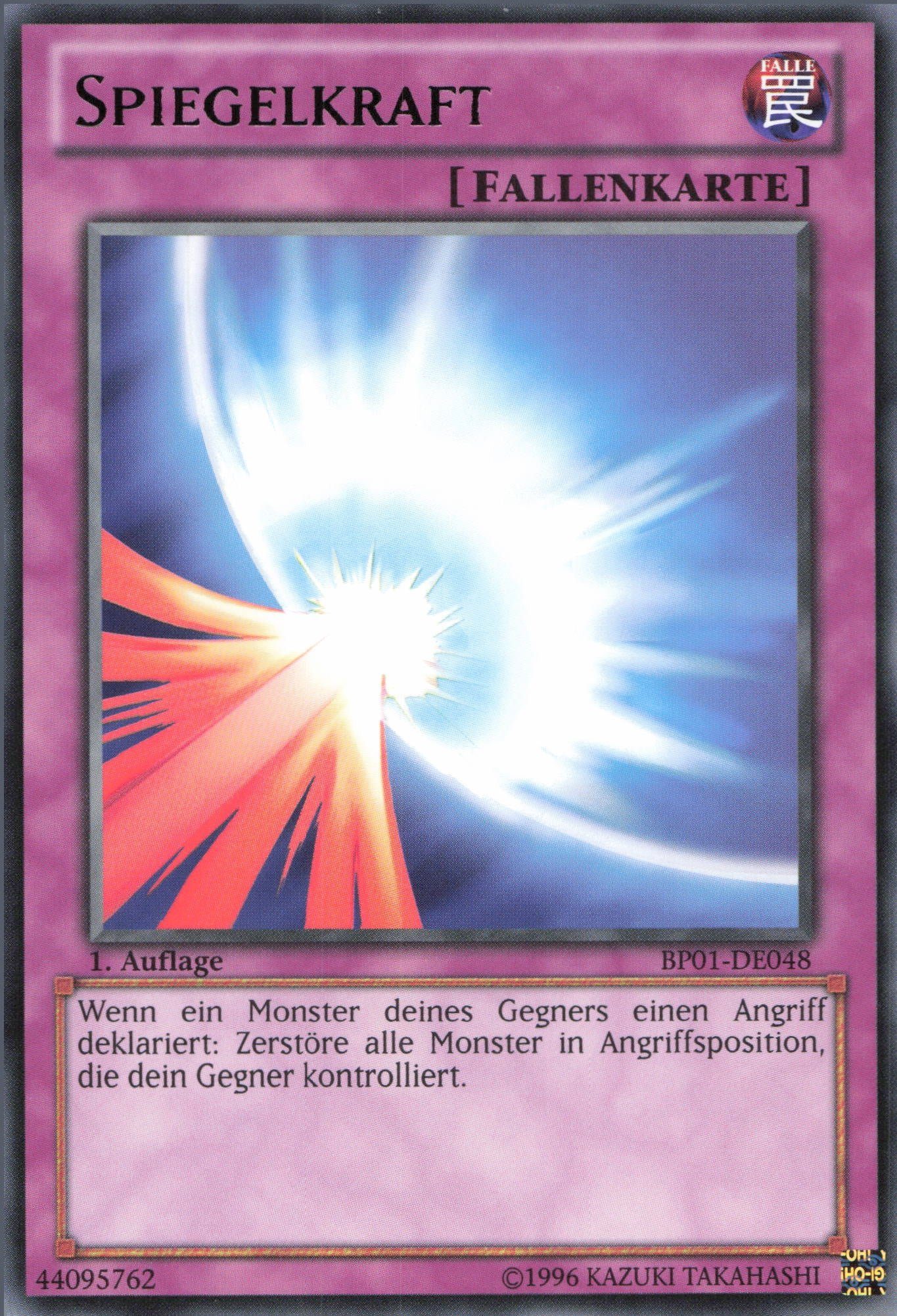 ReCollectibles Sammelkarte YuGiOh Karte Spiegelkraft (V.1) deutsch, YuGiOh! Karte BP01DE048 Rare