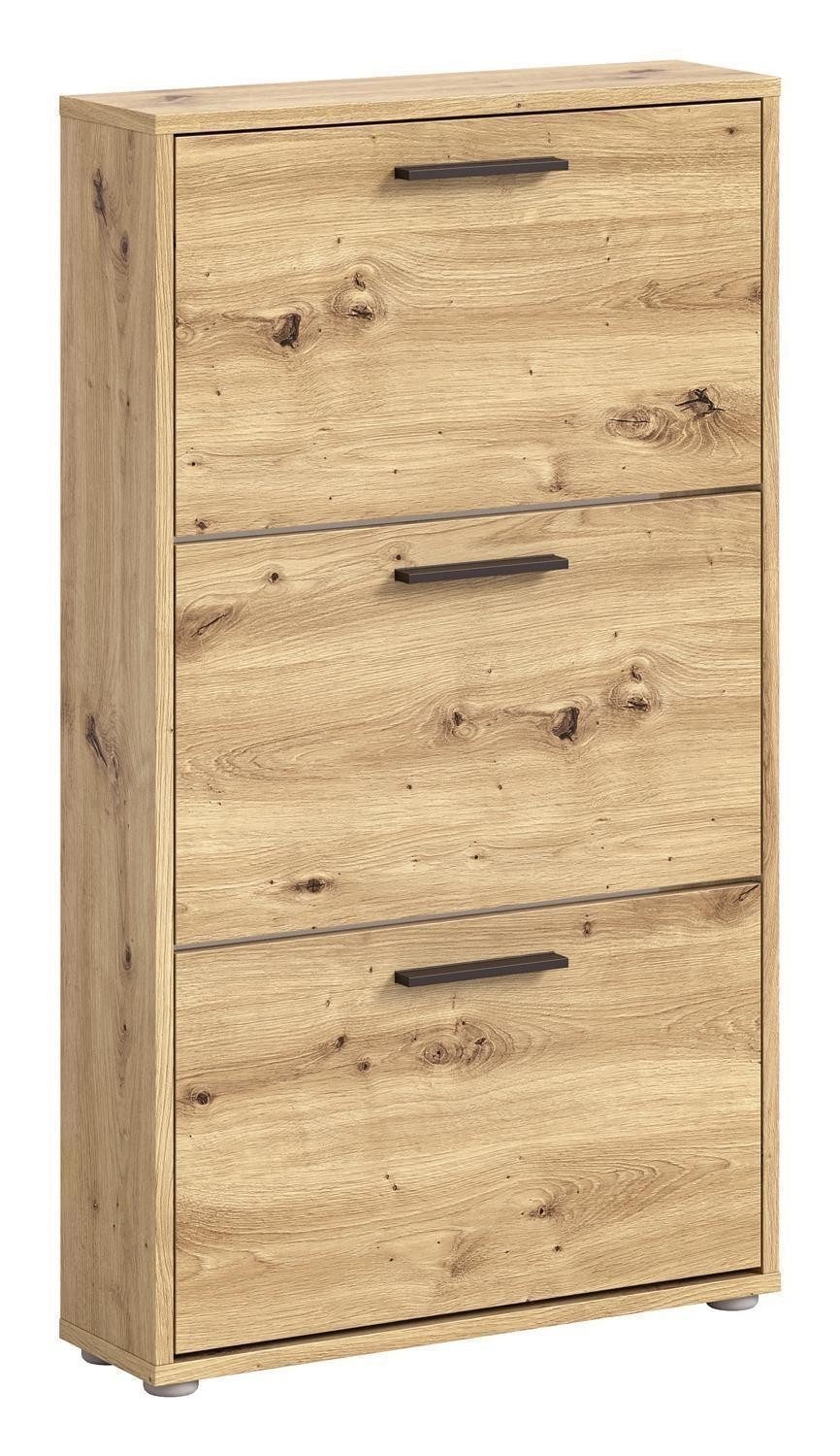 Bega Consult Schuhkipper SAM, 3 Klappen, Artisan Eiche Dekor, B 59 x H 103 x T 17 cm
