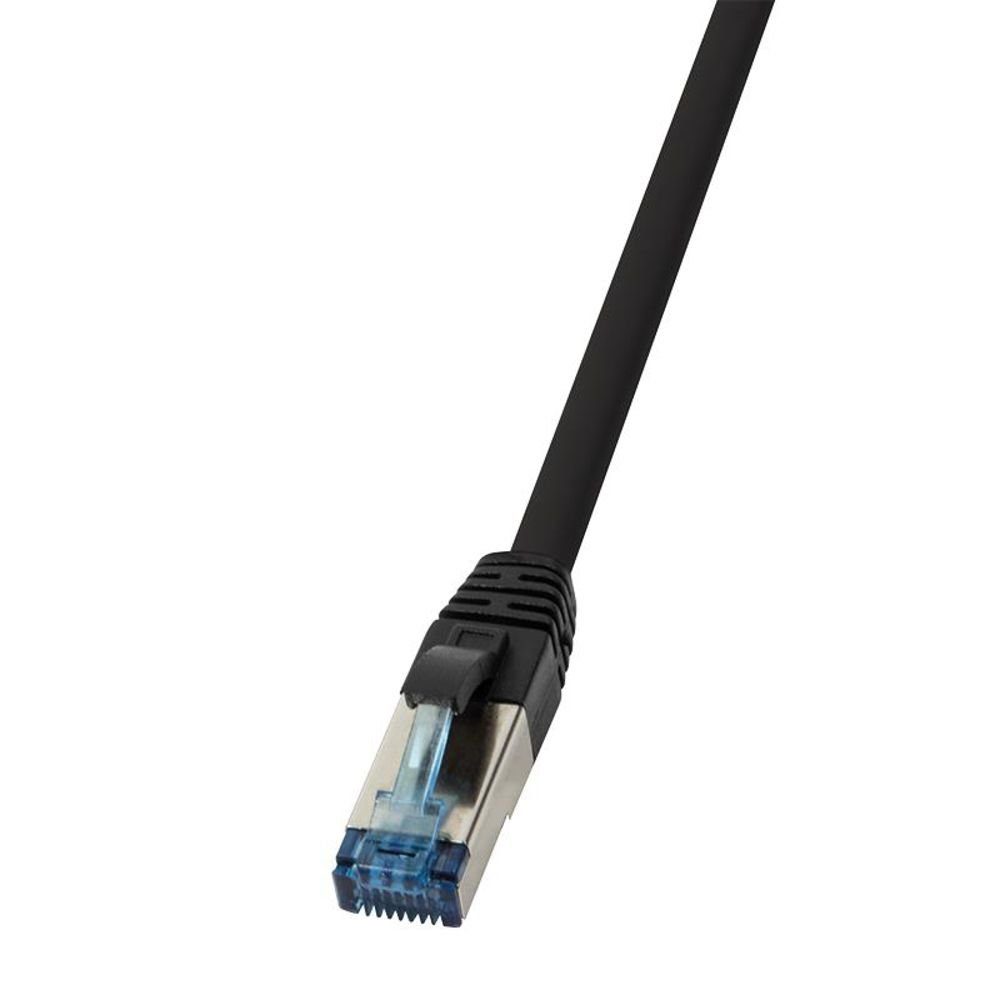 LogiLink CQ6105S Netzkabel, RJ-45 (Ethernet), RJ-45 (Ethernet) (1500 cm), Patchkabel, PUR Cat.6A S/FTP, schwarz, Netzwerkkabel | Stromversorgungskabel