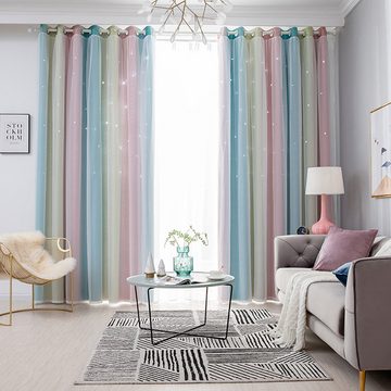 Verdunkelungsvorhang 2er Set Verdunklungsvorhänge Vorhang Vorhänge Gardinen Curtains, MODFU, Ösen (2 St), verdunkelnd, Polyester, Schlafzimmer Thermovorhang Ösen Wärmeisolierend gegen Kälte Blickdicht