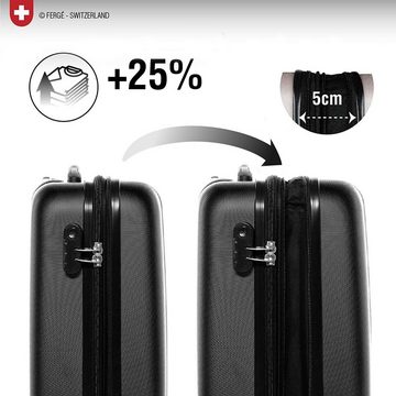 FERGÉ Kofferset 3 teilig Hartschale erweiterbar Toulouse, Trolley 3er Koffer Set, Reisekoffer 4 Rollen, Premium Rollkoffer