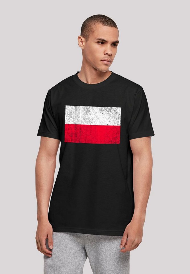 Print distressed Polen T-Shirt Flagge Poland F4NT4STIC