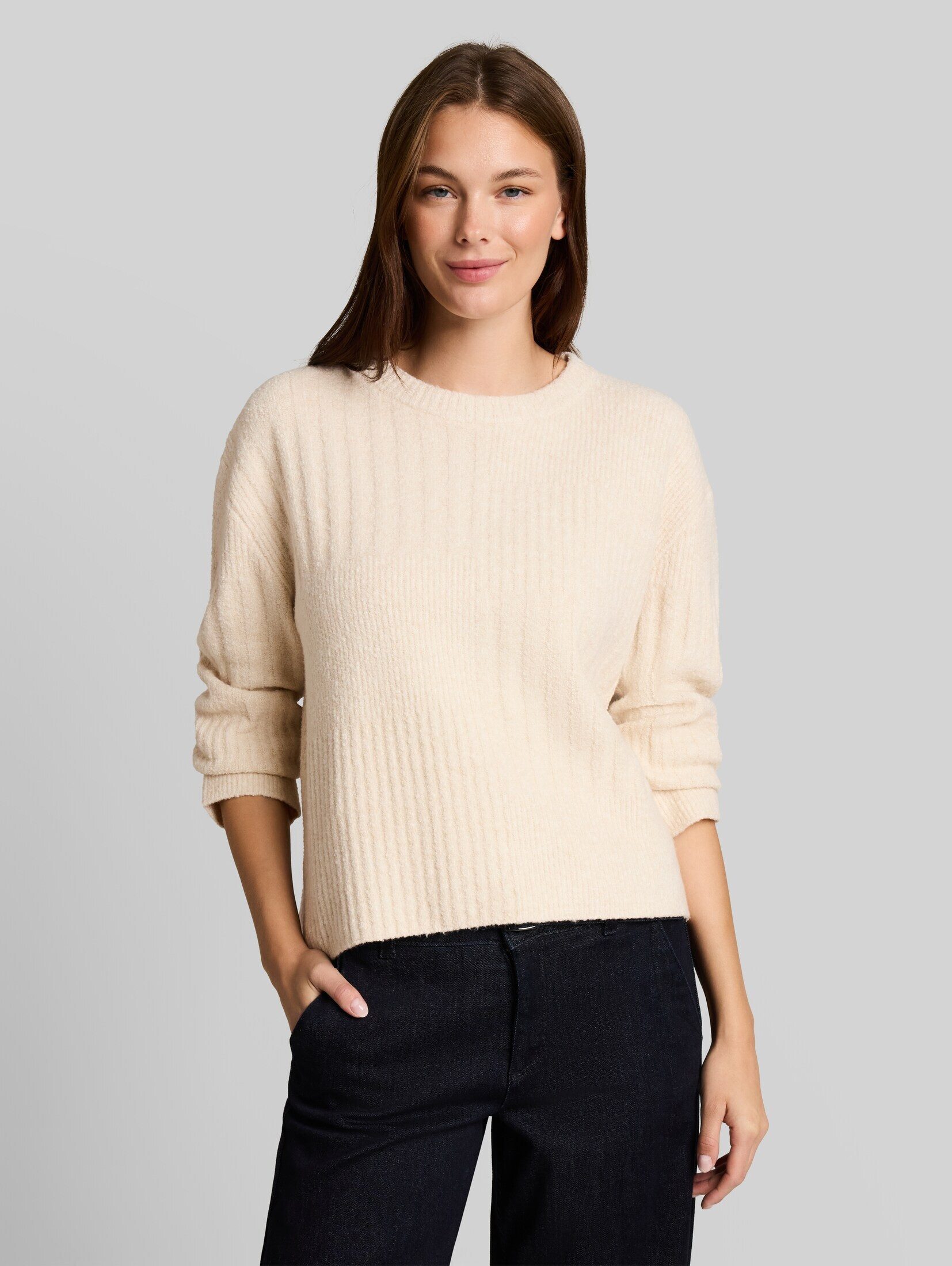 TOM TAILOR Strickpullover Pullover & Strickjacken Loose Fit Bouclé Strickpullover