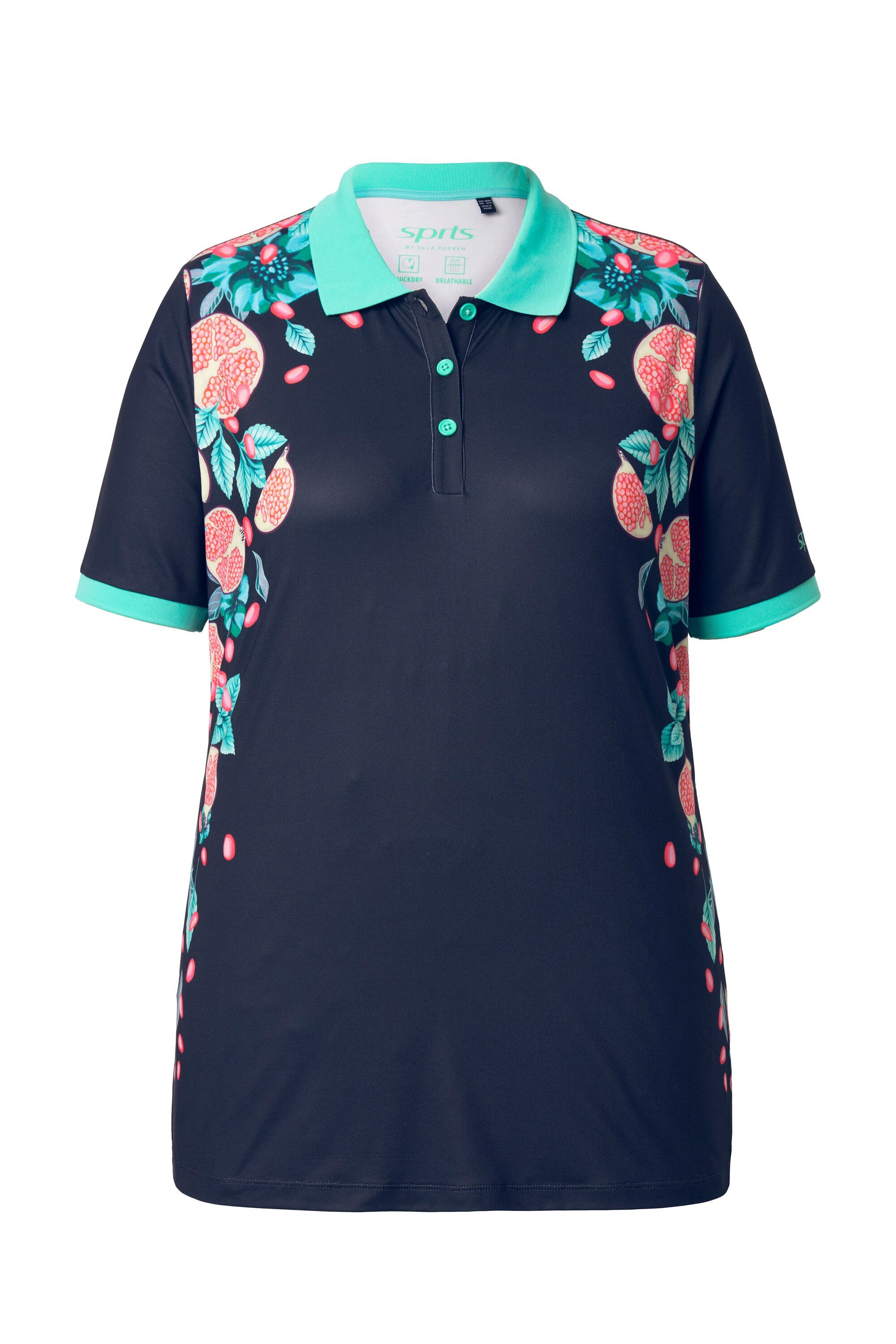 Ulla Popken T-Shirt Funktions-Poloshirt Polokragen Halbarm recycelt günstig online kaufen