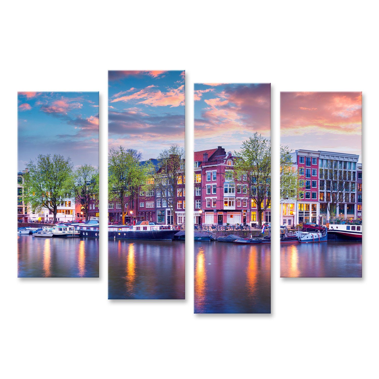 islandburner Leinwandbild Bild auf Leinwand Amsterdam Grachten Holland Wandbild Leinwandbild Wan