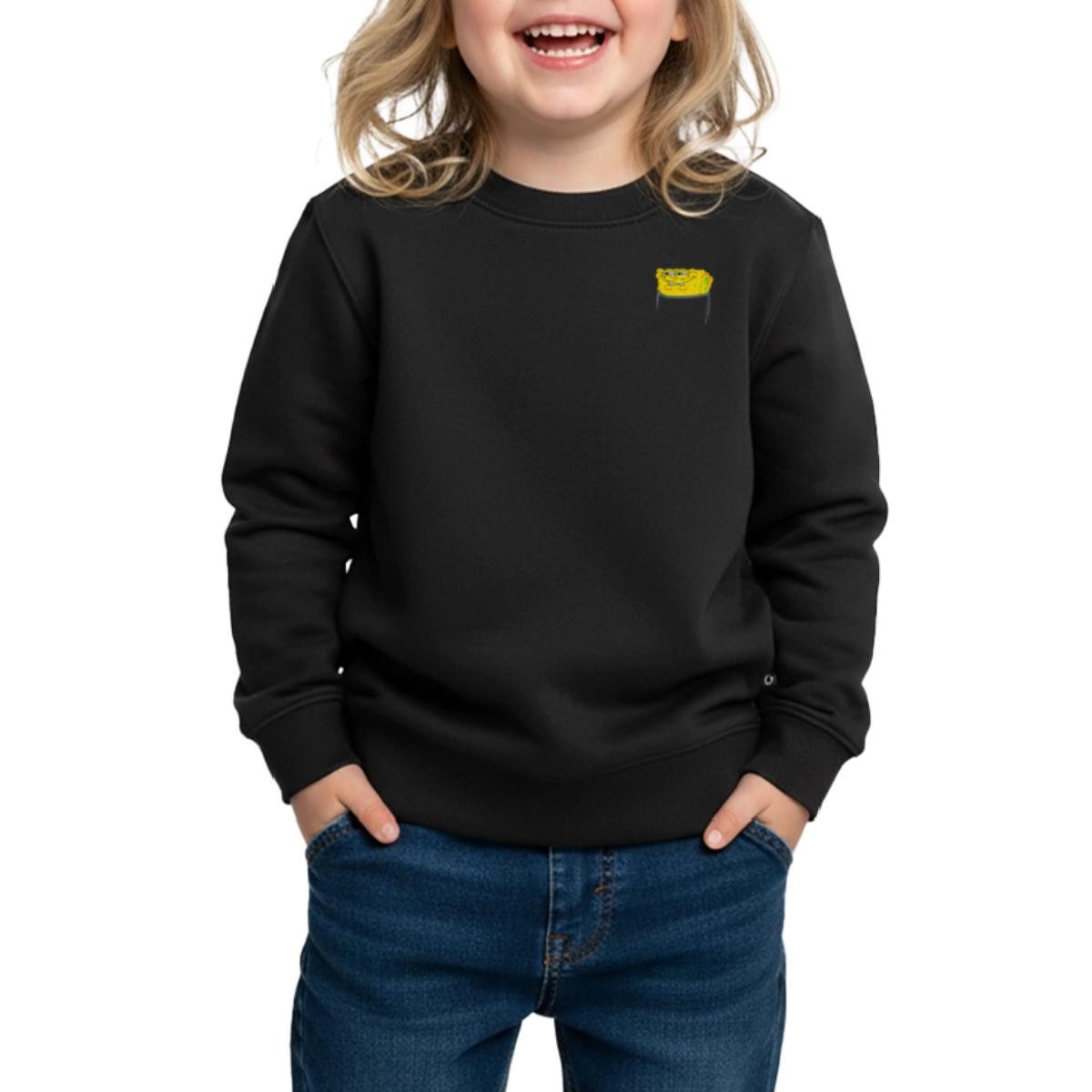 Spreadshirt Sweatshirt SpongeBob Schwammkopf Stick Brustmotiv Kinder/Teenager Premium Pullove (1-tlg)