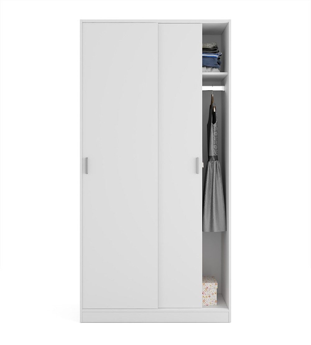 FORES HABITAT Schwebetürenschrank in Weiß - 100x200x50 (BxHxT)