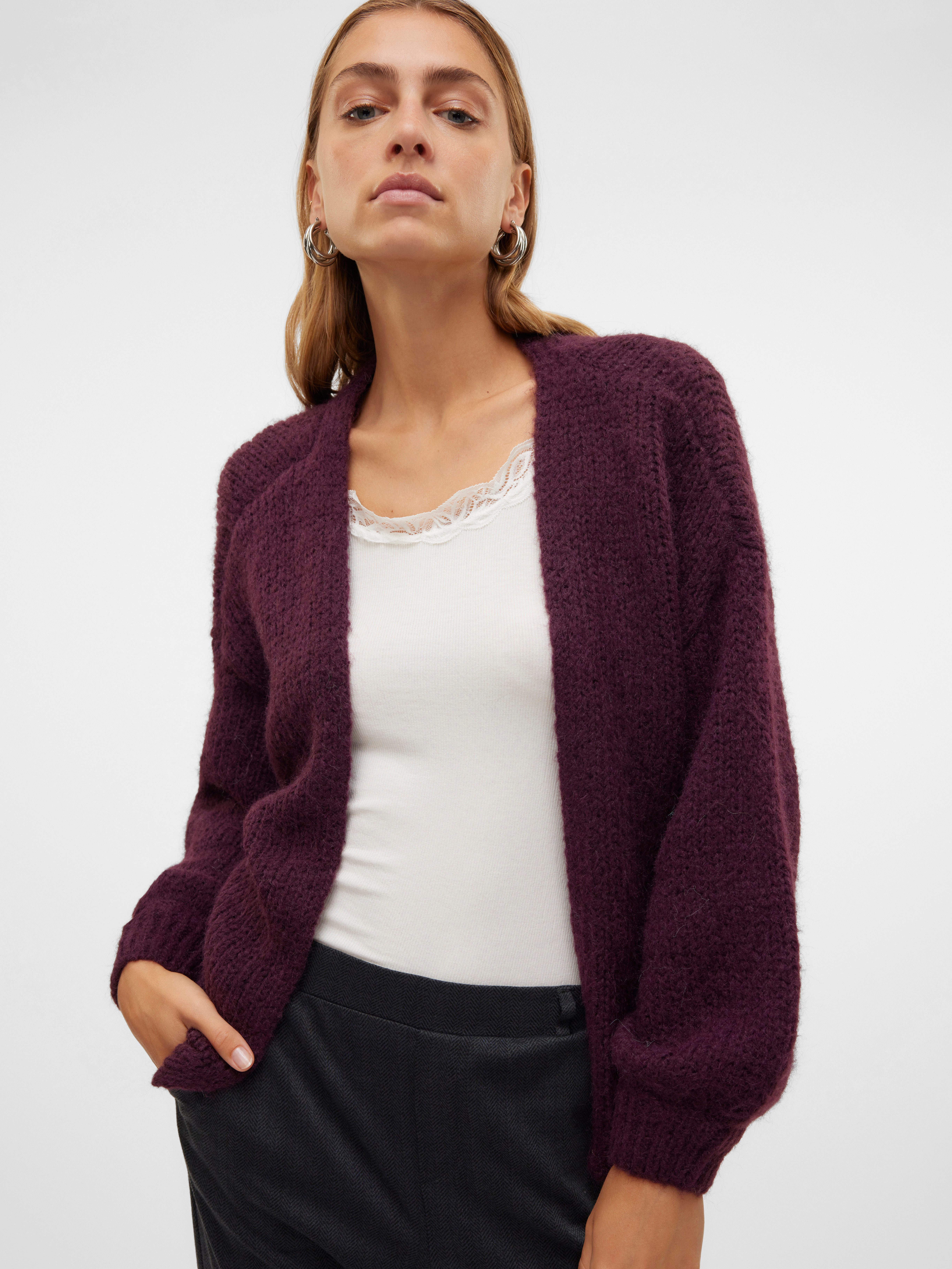 Vero Moda Strickjacke VMMAYBE LS OPEN CARDIGAN GA REP günstig online kaufen