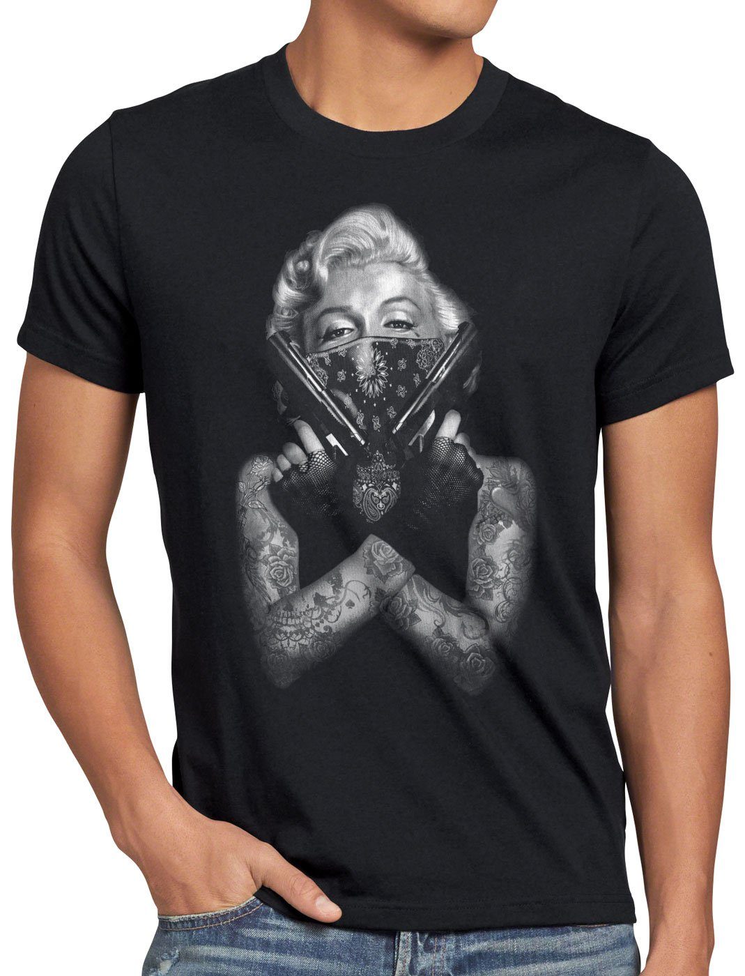 style3 T-Shirt Gangster Marilyn rock monroe tätowiert biker usa tattoo günstig online kaufen