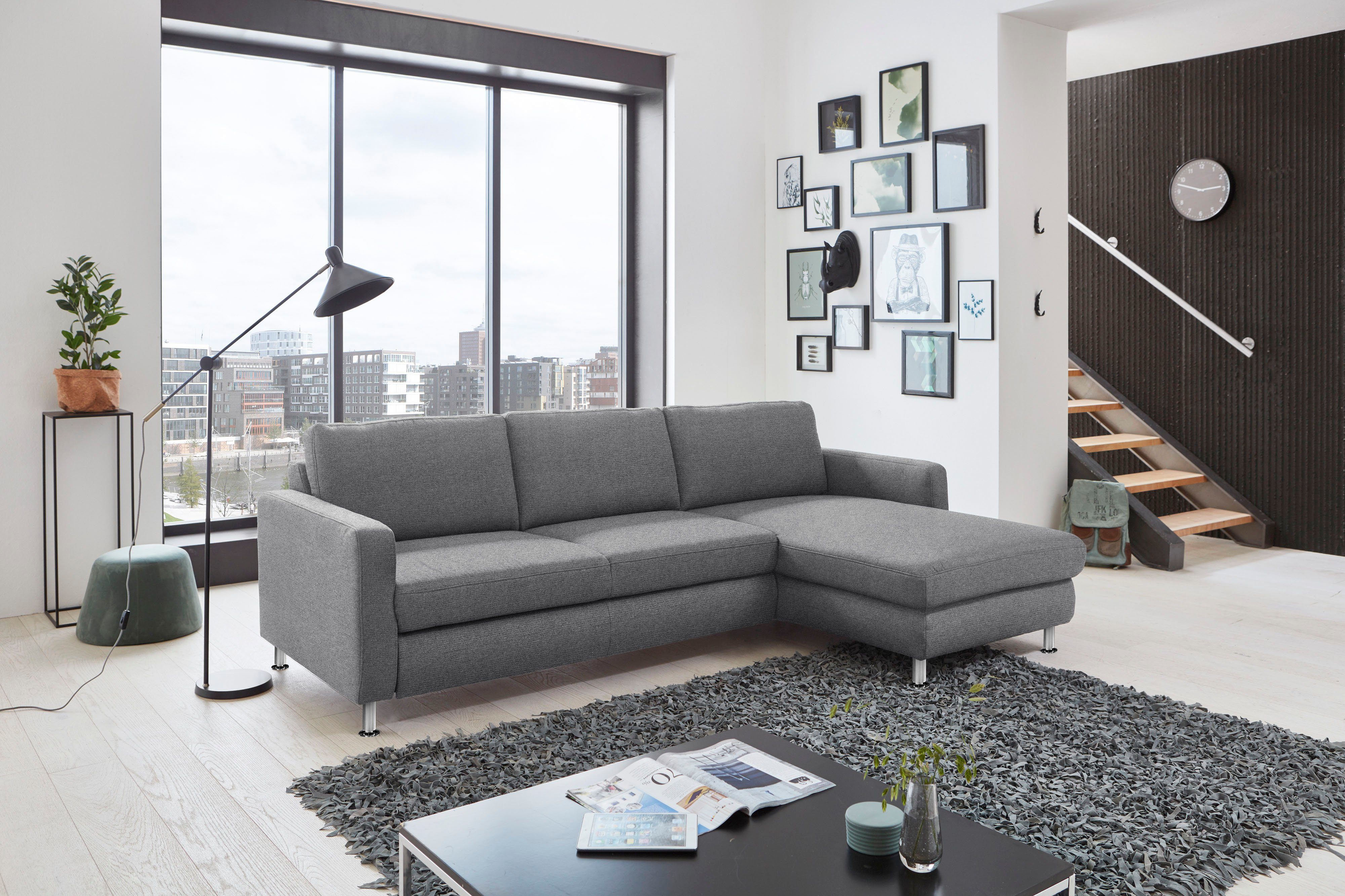 Die PlanBar Ecksofa MP-IN19027 L-Form, wahlweise mit Bettfunktion, frei im Raum stellbar