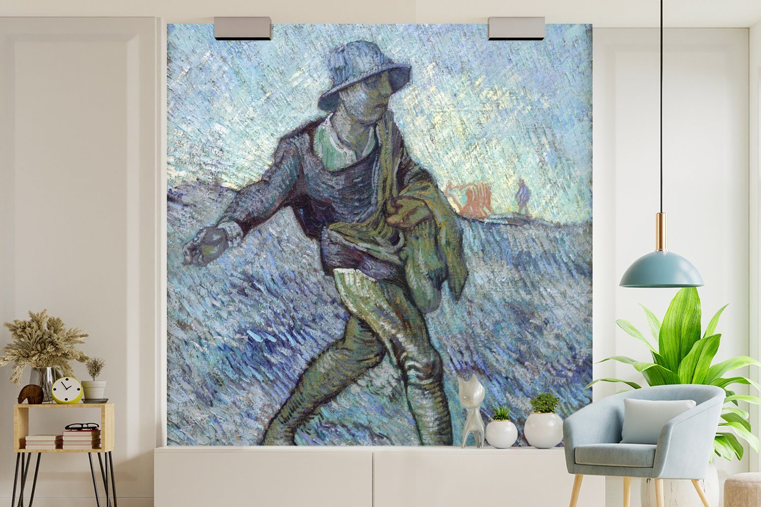 Vliestapete Wohnzimmer Fototapete Matt, bedruckt, Küche, Schlafzimmer Sämann (4 für van - (nach Gogh, St), Millet) Fototapete Vincent MuchoWow Der