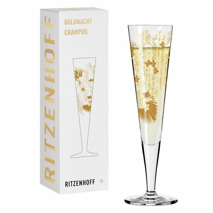 Ritzenhoff Champagnerglas Goldnacht 032 Kristallglas Made in Germany