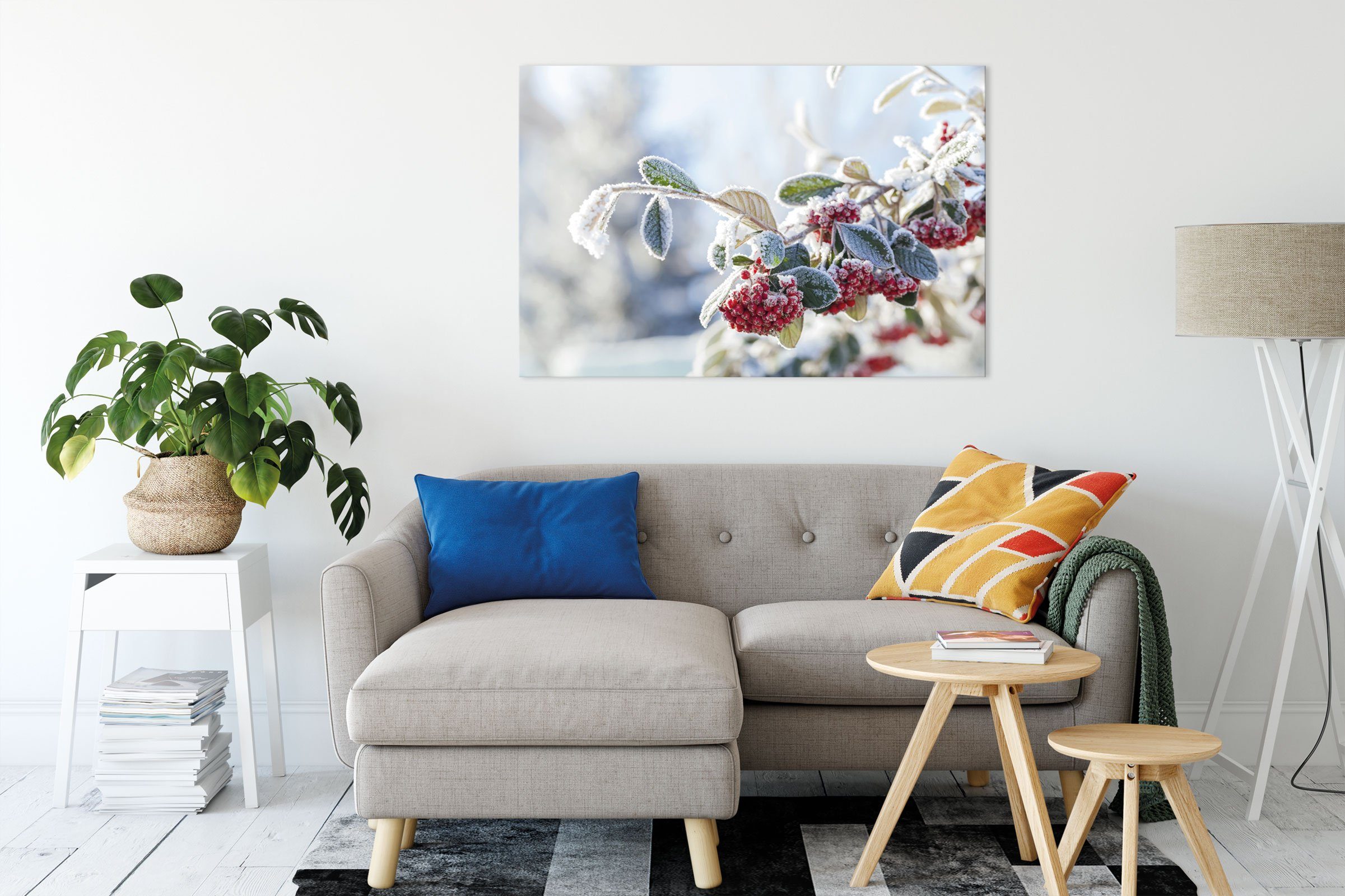 Pixxprint Leinwandbild Vogelbeeren im Winter, Vogelbeeren im Winter (1 St), günstig online kaufen