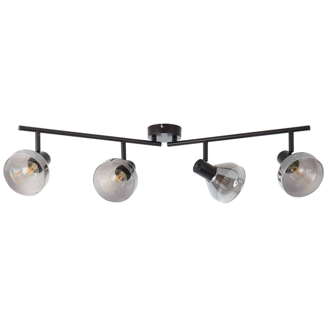 Spotrohr 4flg Deckenleuchte Reflekt, Lampe Brilliant Reflekt 18W D45, schwarzmatt/rauchglas 4x E14,