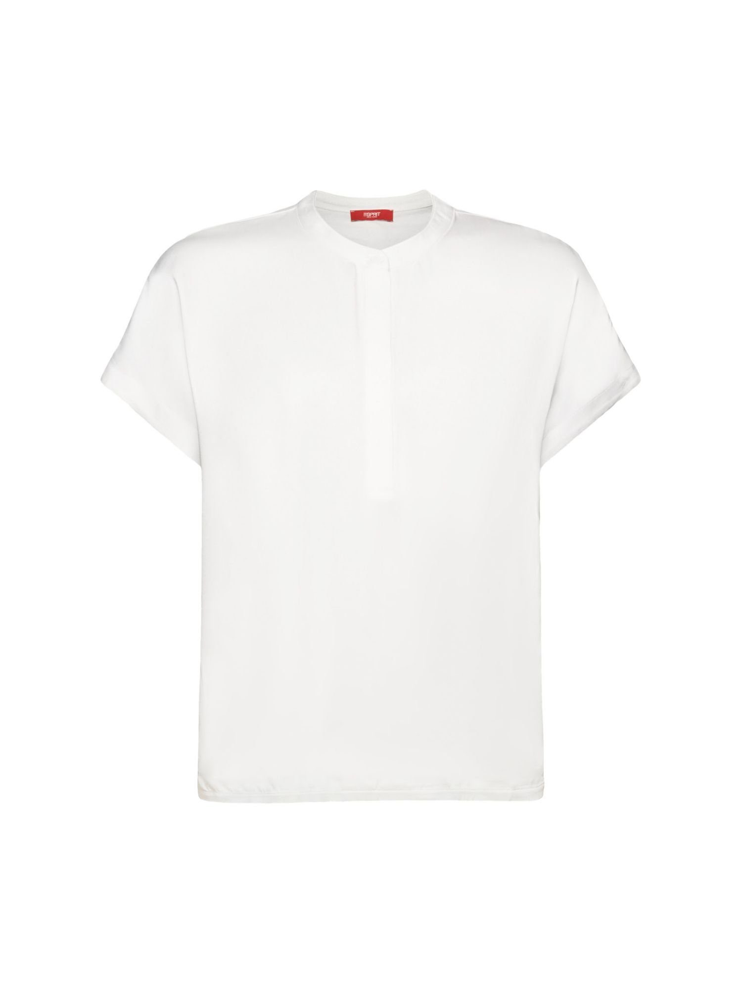 Esprit T-Shirt T-Shirt aus einem Materialmix (1-tlg) OFF WHITE