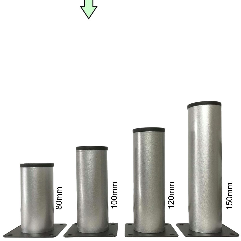 Set Möbelfuß Edelstahl 4er - Möbelfuß 10cm höhenverstellbar HOOZ