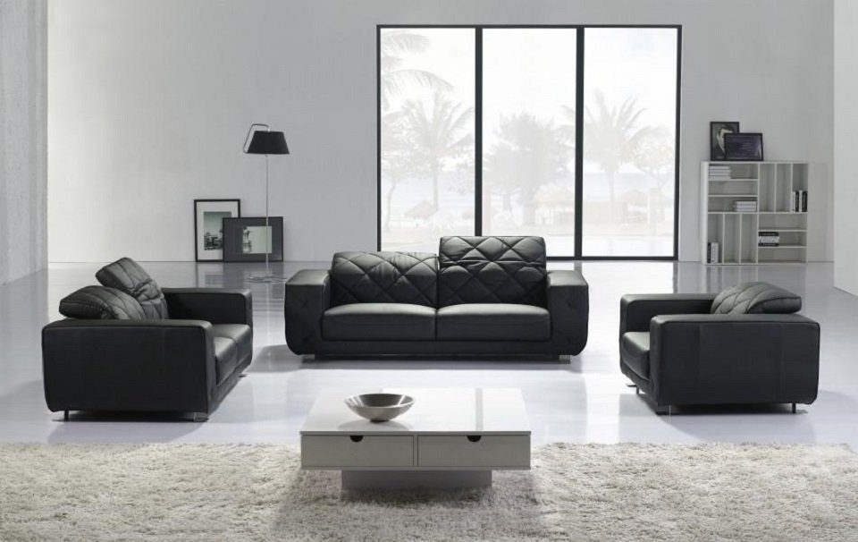 JVmoebel Sofa in Leder, Europe Modern Sitzer Made Wohnlandschaft Sofa Ledersofa 3+2 Design