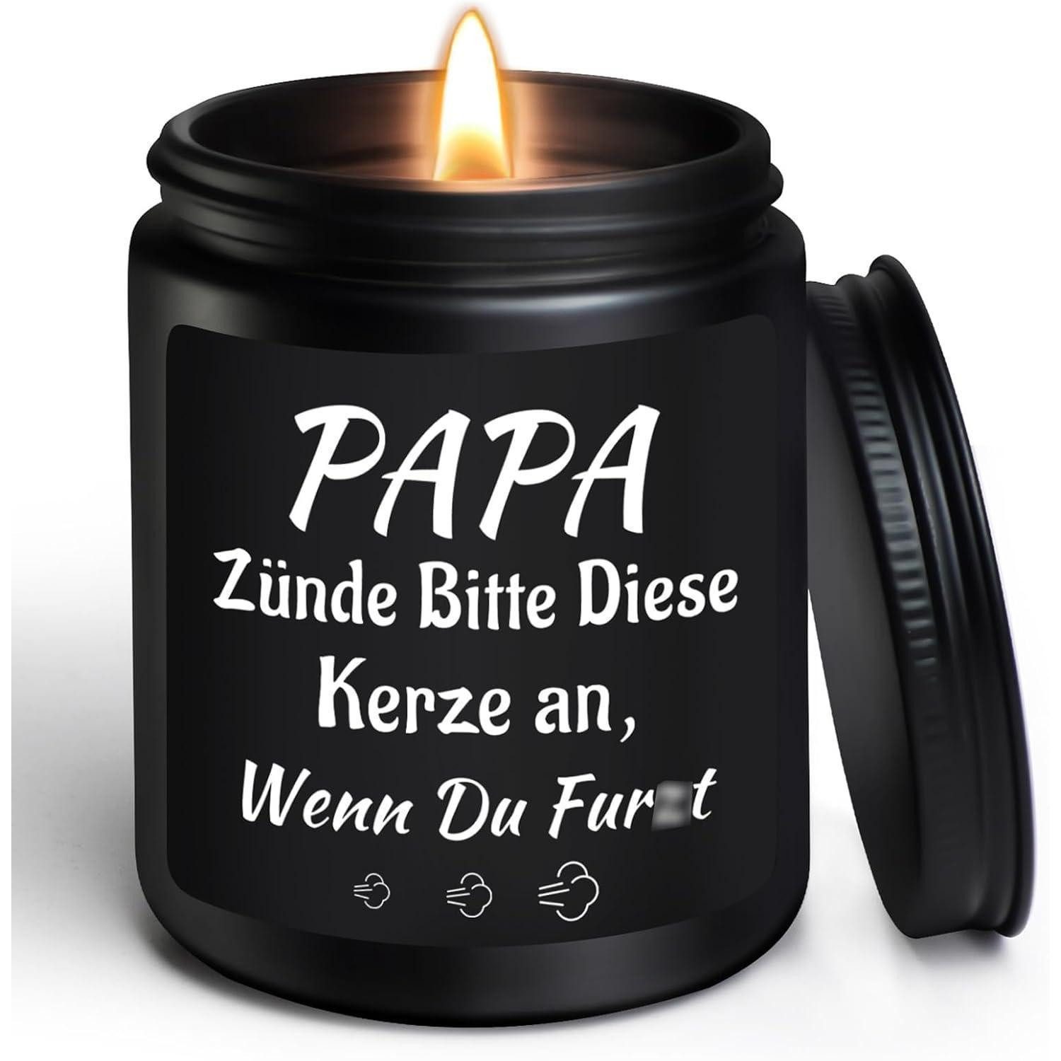 LuxusKollektion Duftkerze Duftkerze Sandelholz für Papa mit Spruch