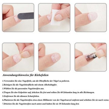 FIDDY Kunstfingernägel Trage-Nagel, schlichtes Design, Linien-Nailart-Fertigprodukte, 1-tlg., Schwarz-rosa, glänzende, mittellange Patch-Nägel, leicht zu tragen