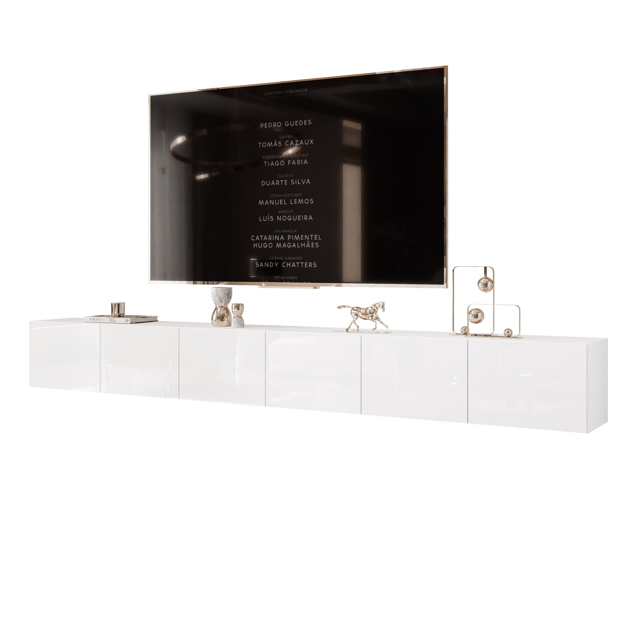 yourhouse24 Lowboard TV ANGEL 300 mit LED-Beleuchtung – Griffloses Design