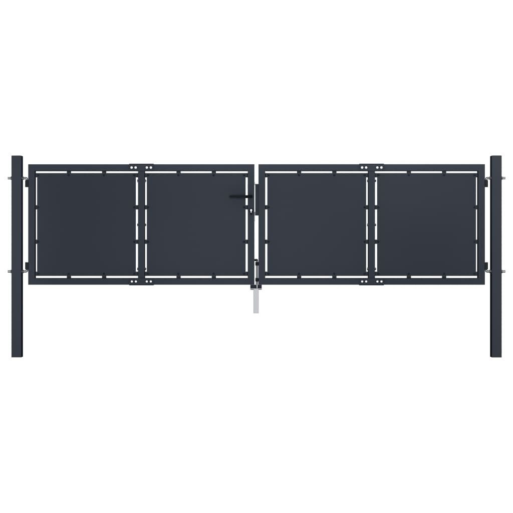 vidaXL Gartentor, Gartentor Stahl 300×100 cm Anthrazit