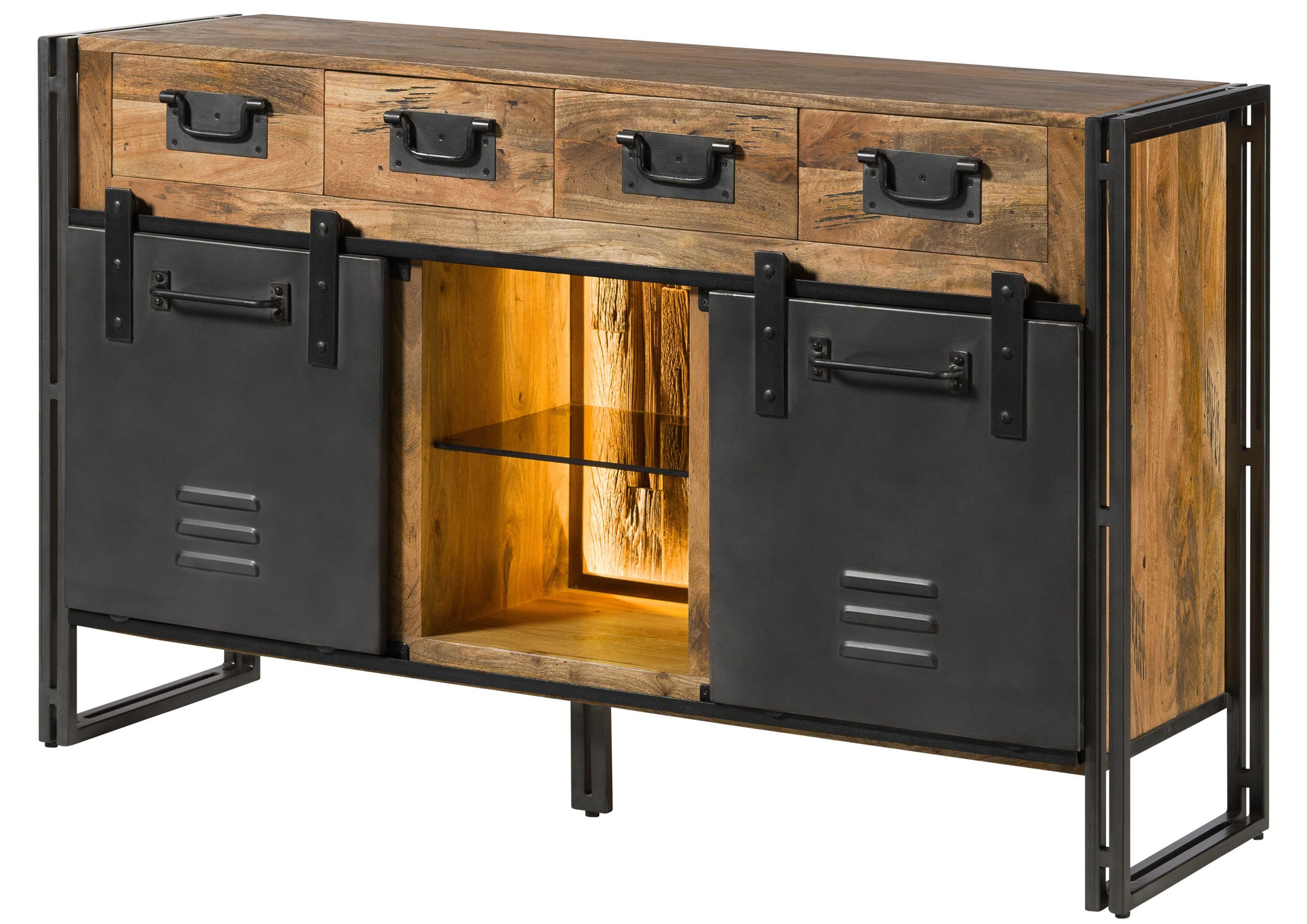 Massivmoebel24 Sideboard BLACKBURN LUX (Massivholz)