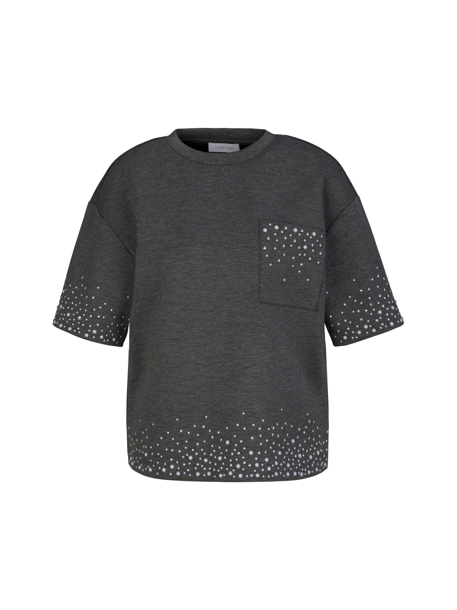 RICHROYAL T-Shirt D-T-Shirt mit Rundhals, Halbarm und Viskose-Elasthan-Mix