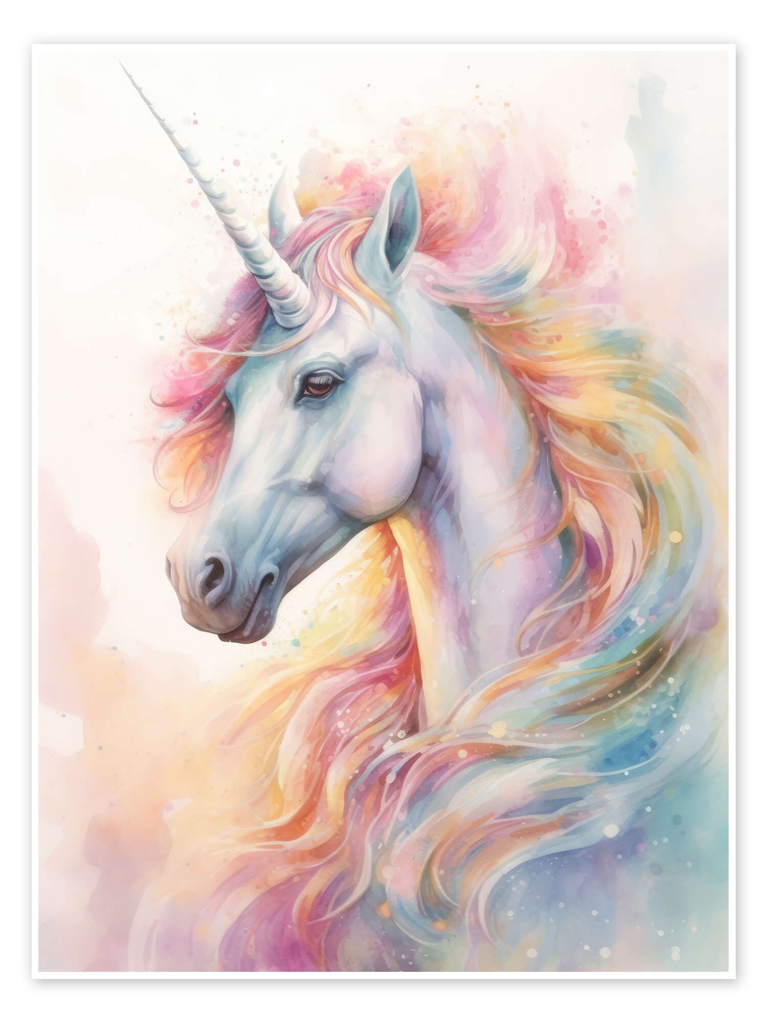 Posterlounge Wandbild Zauberhaftes Einhorn aus dem Regenbogenland, Dolphins DreamDesign, erhältlich als Poster, Leinwandbild, Wandsticker oder Acrylglasbild
