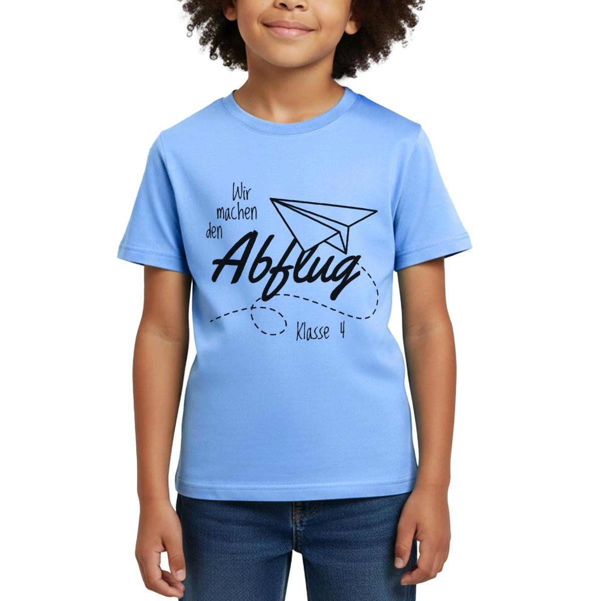 Spreadshirt T-Shirt Klasse 4 Abschied Abflug Grundschule Kinder T-Shirt (1-tlg)