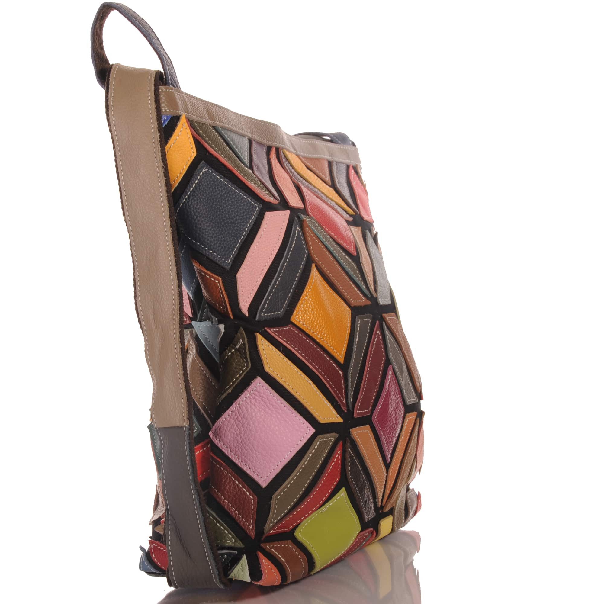 KMISSO Henkeltasche Damen Leder Patchwork Umhängetasche Shopper Schultertasche Rucksack 30 (1-tlg), im eleganten Look