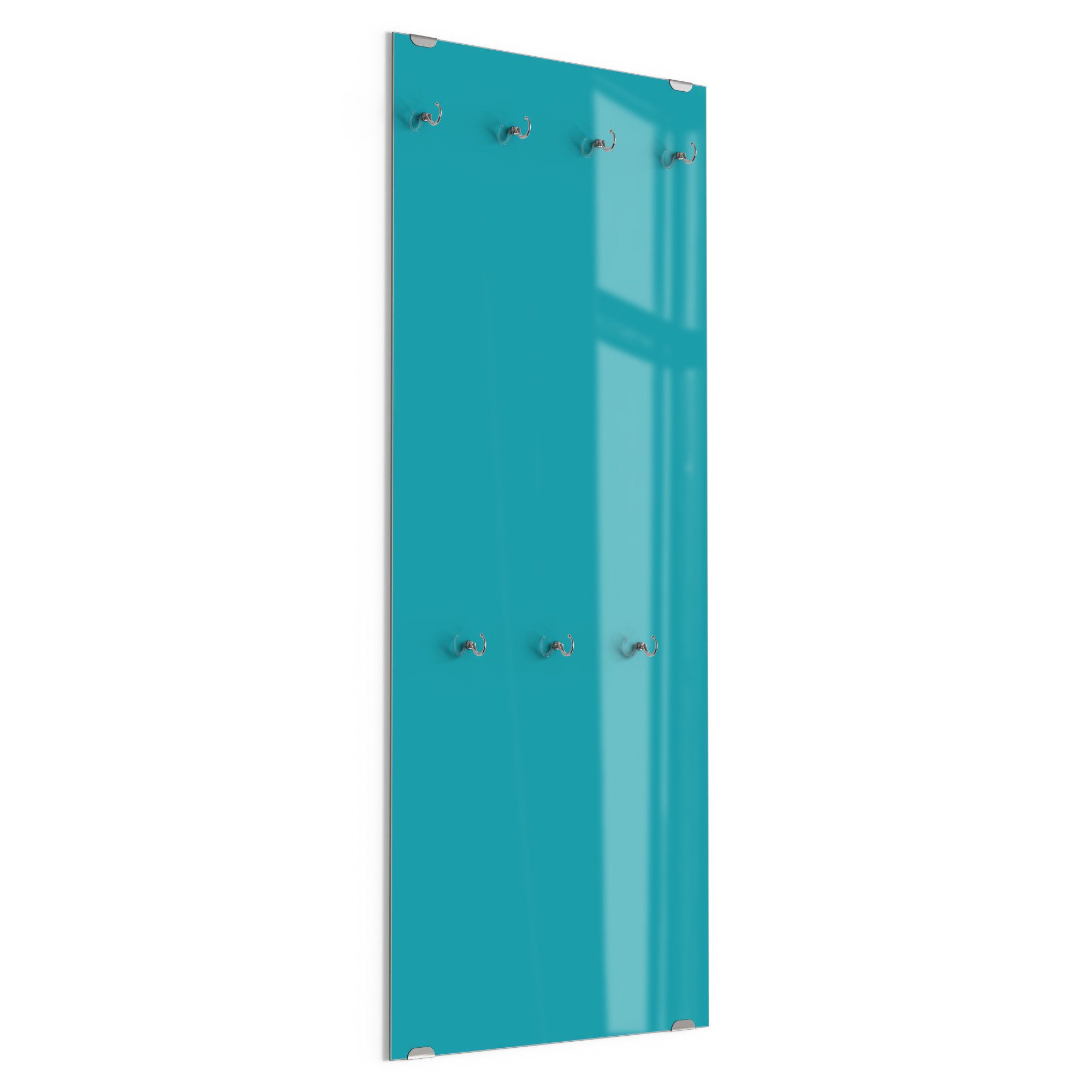DEQORI Kleiderhaken 'Unifarben - Türkis', Glas Garderobe hängend Flur Jackenhalter modern Wandgarderobe Haken