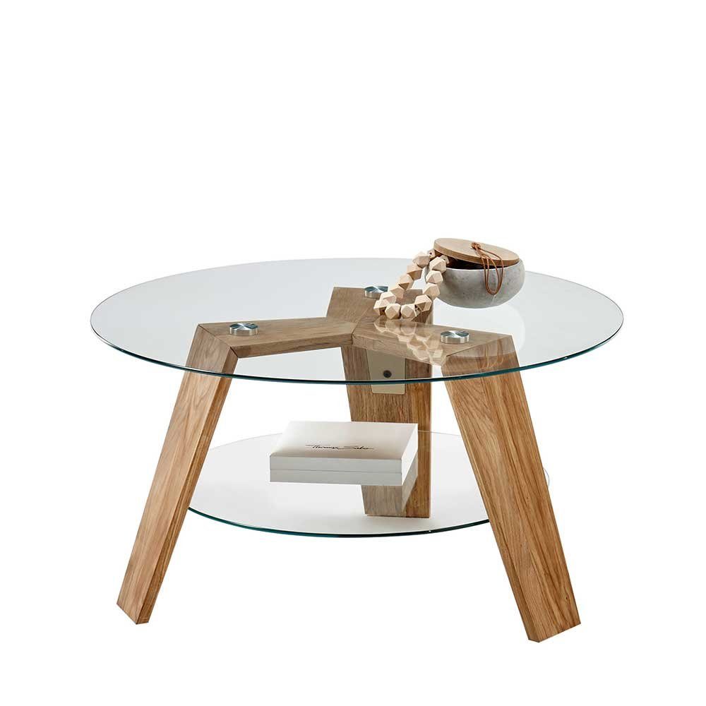 Pharao24 Beistelltisch Senklas, aus Massivholz, mit runder Tischplatte. € 229,00