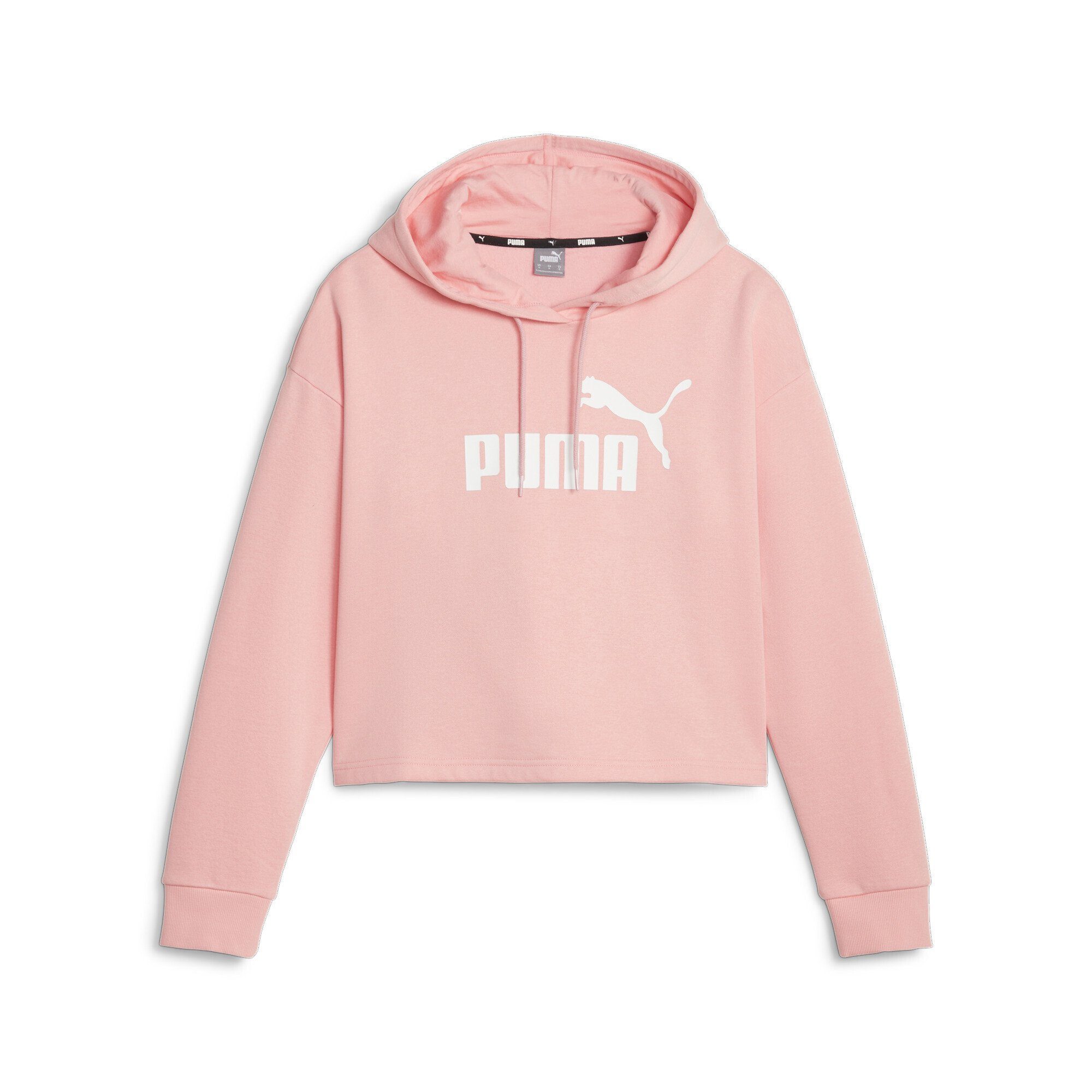PUMA Sweatshirt Essentials+ Cropped Logo Hoodie Damen Peach Smoothie Pink