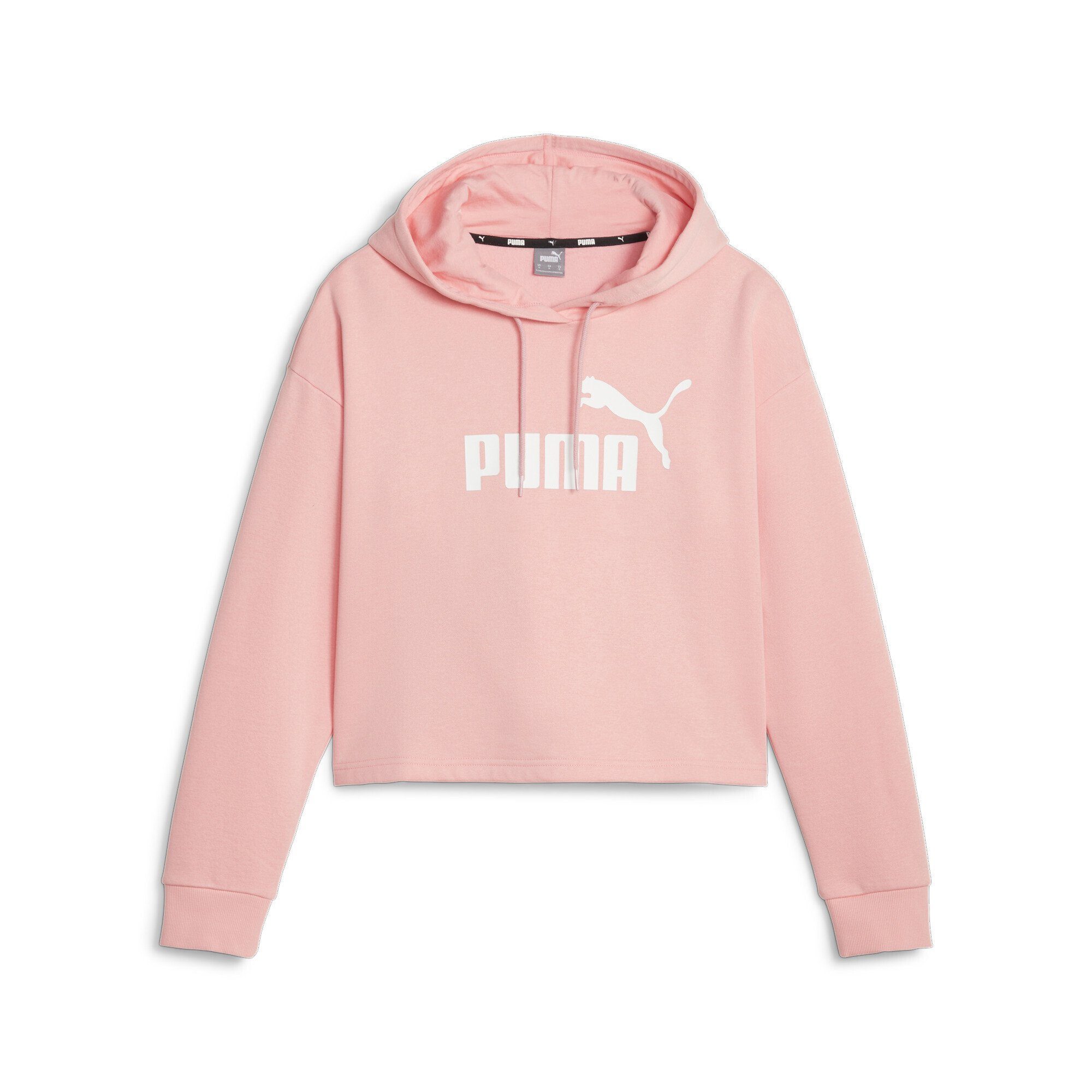 Logo Hoodie Essentials+ Sweatshirt Peach Damen Pink Smoothie Cropped PUMA