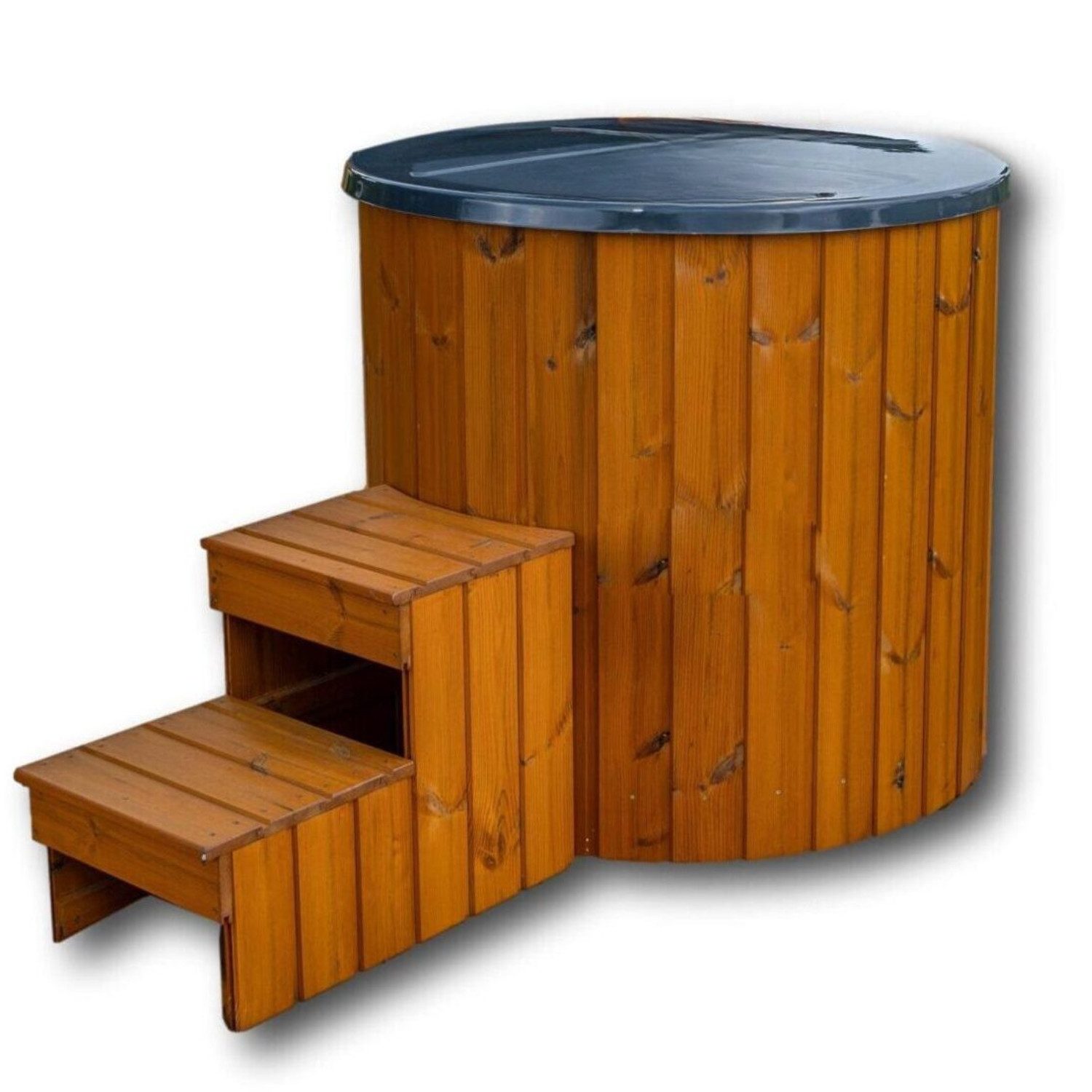 EDEN Holzmanufaktur Badebottich langlebige Outdoor Eistonne aus Thermoholz - Eisbaden zum Abtauchen, 450 l, für 1 Personen, Echtholz, Outdoor, Witterungsbeständig