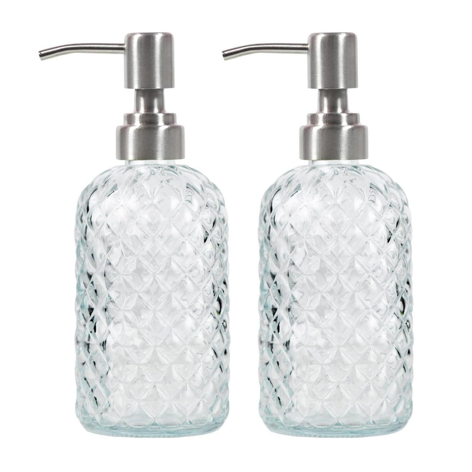 LuxusKollektion Seifenspender Seifenspender Glas transparent 2er Set 453ml