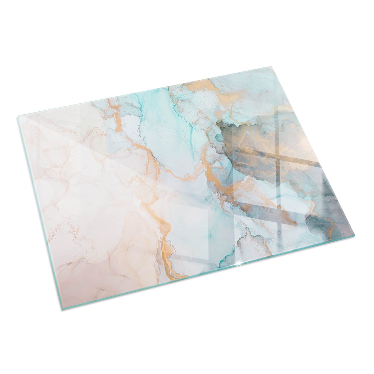 Tulup Bodenschutzplatte Türkis Abstraktes Muster, Gehärtetem günstig online kaufen