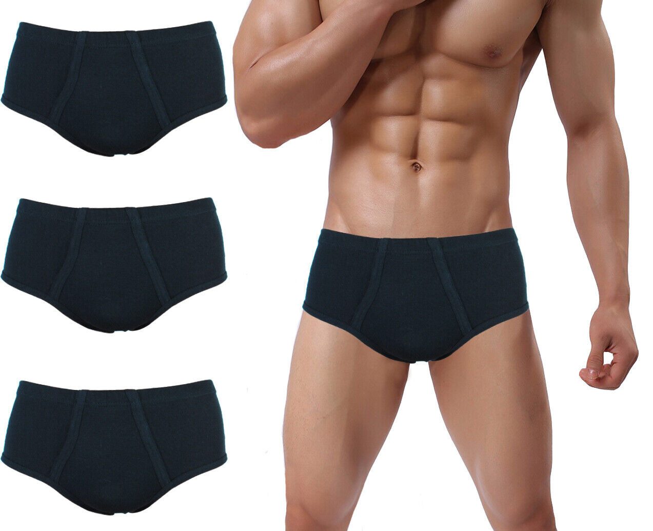 DDOnlineShop Slip Herren Unterhosen Slips Feinripp Schwarz (Spar-Set, 6-St. günstig online kaufen