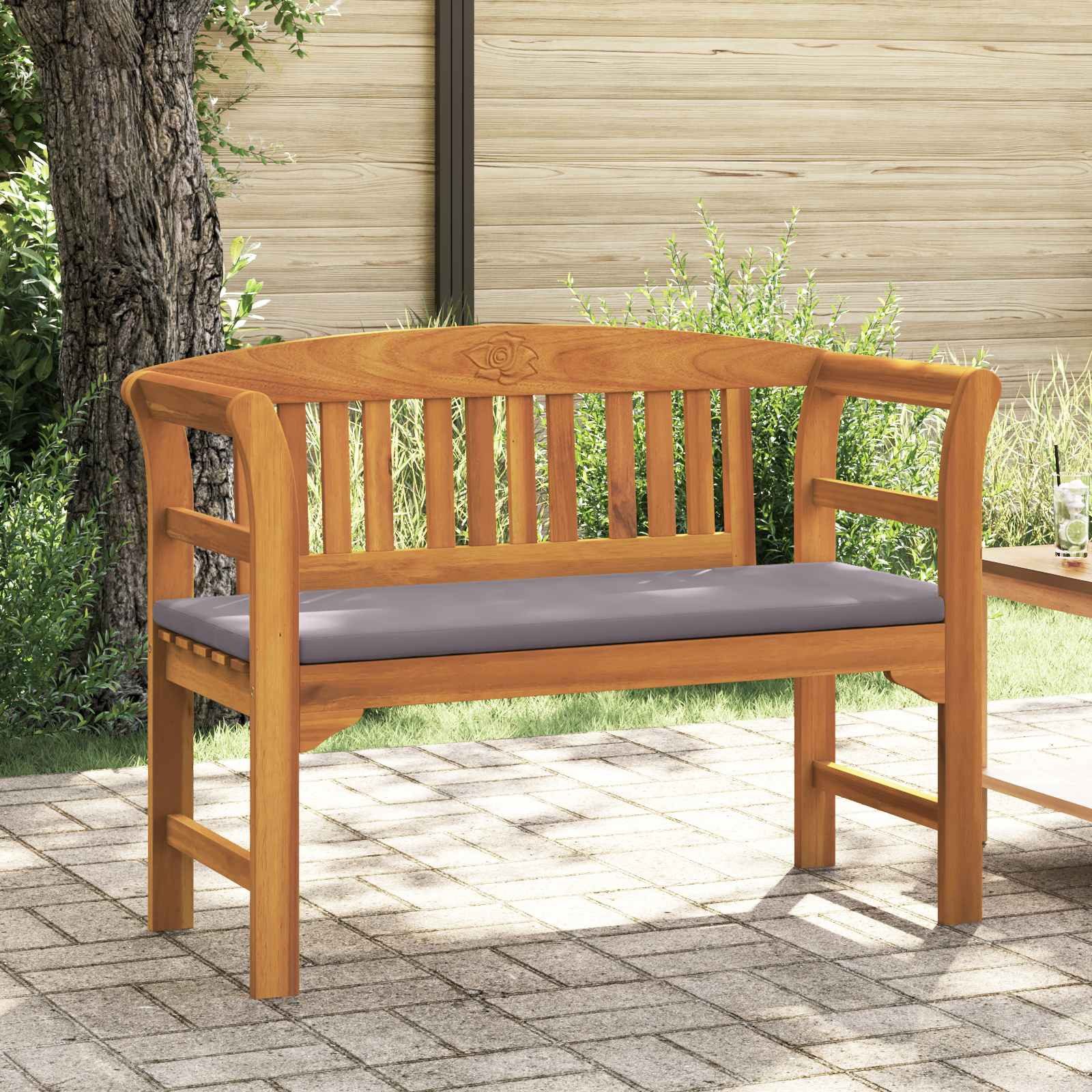 vidaXL Gartenbank Rosenbank Natur 114 x 46 x 82,5 cm Massivholz