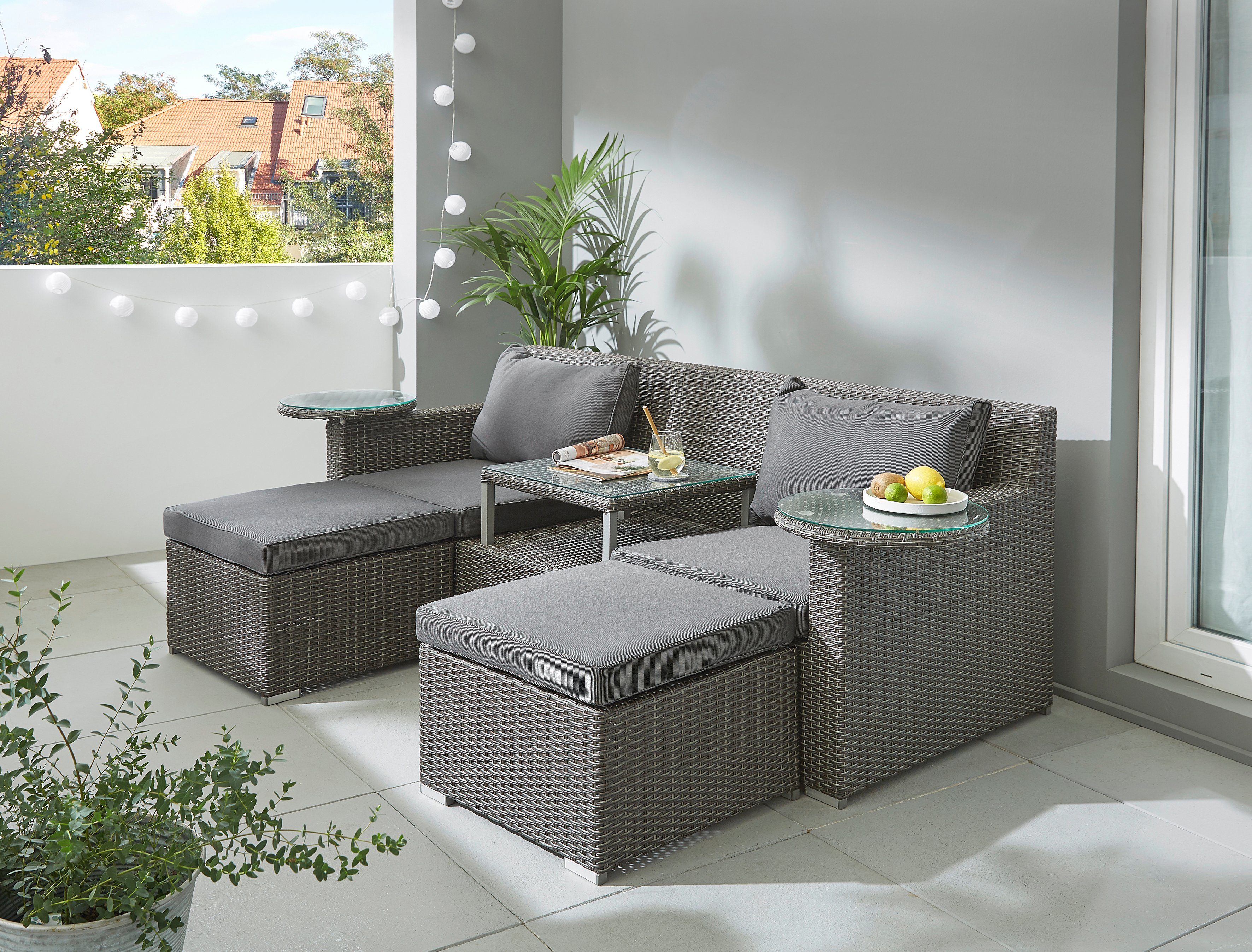 KONIFERA Gartenlounge-Set 3er Loungeset Ibiza, (Set)