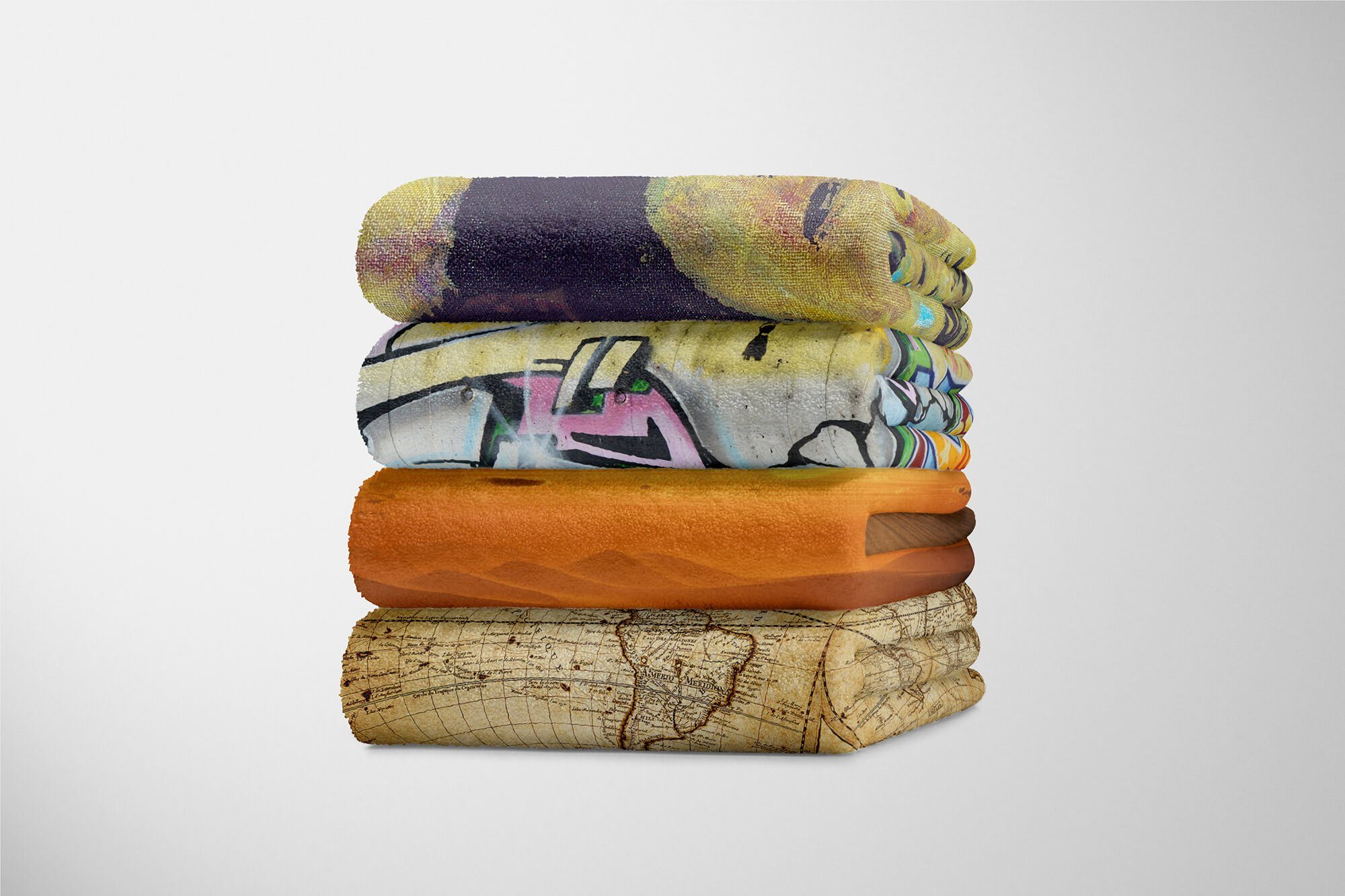 (1-St), Baumwolle-Polyester-Mix Fotomotiv Saunatuch mit Wüste Strandhandtuch Kuscheldecke Sinus Handtuch Sonne, Sahara Art Handtücher Handtuch