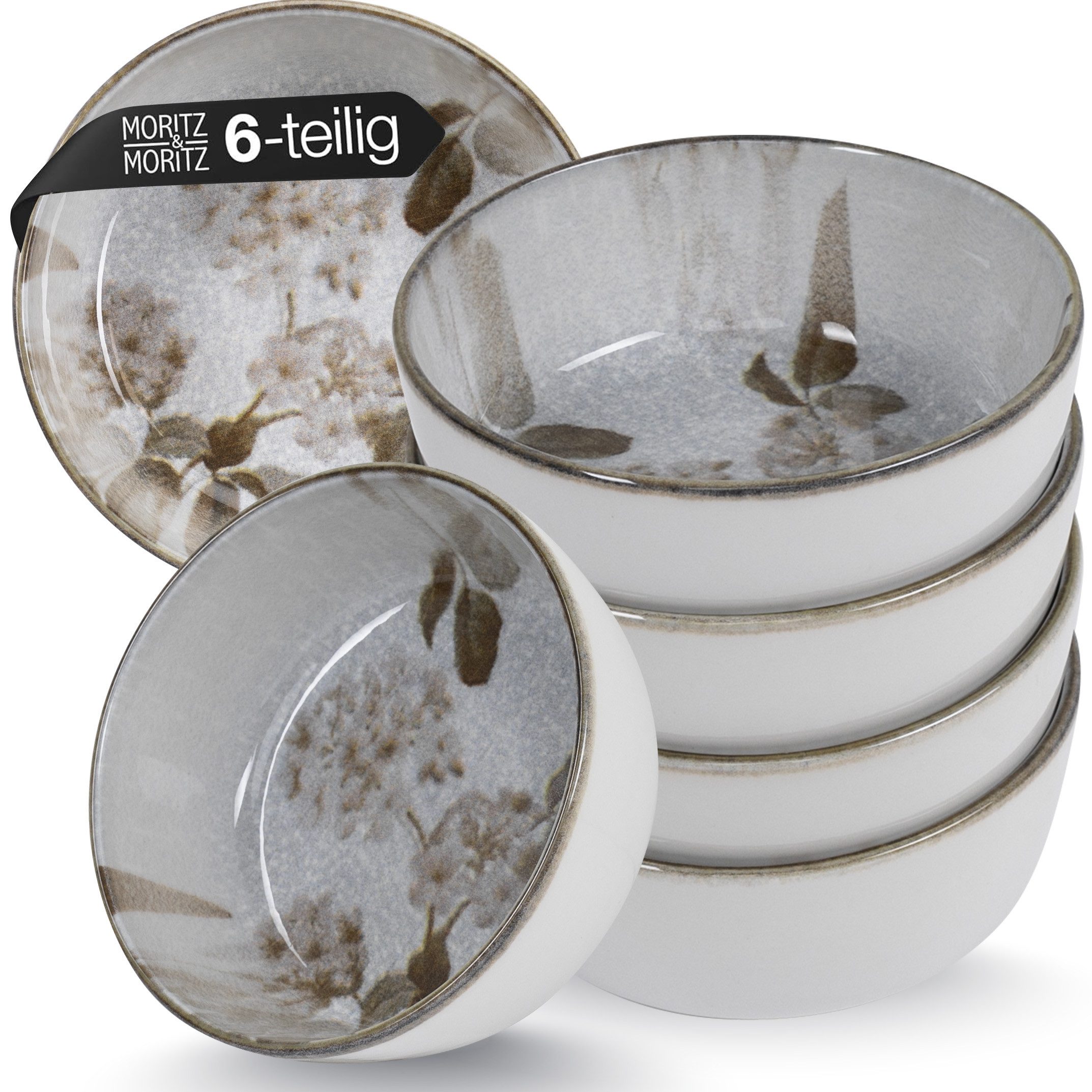 Moritz & Moritz Dessertschale BLOSSOM Миски для круп 6er Set, Porzellan, (Set, 6-tlg), Müslibowls für 6 Personen