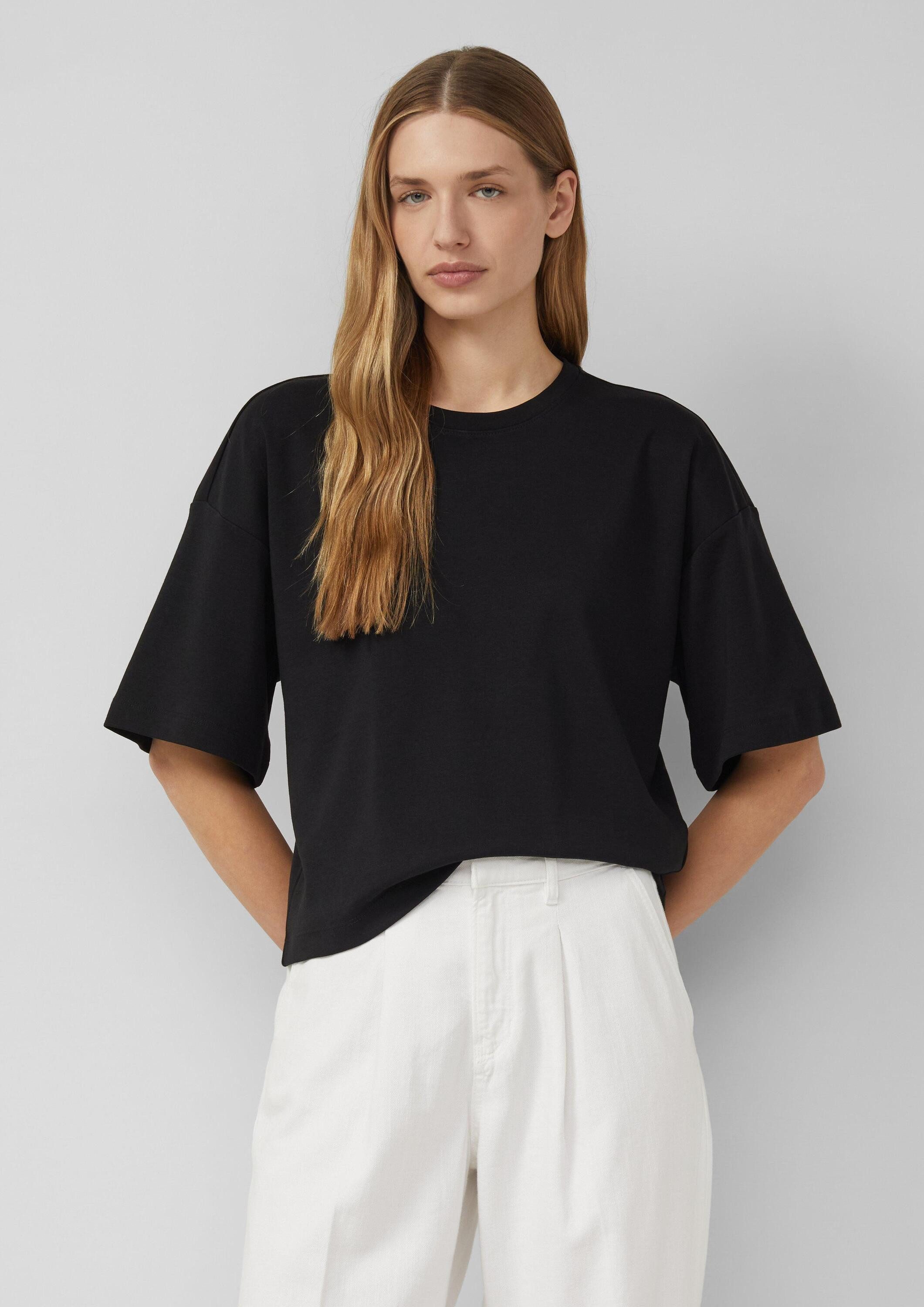 s.Oliver Kurzarmshirt T-Shirt Oversized T-Shirt aus Baumwoll-Interlockjersey