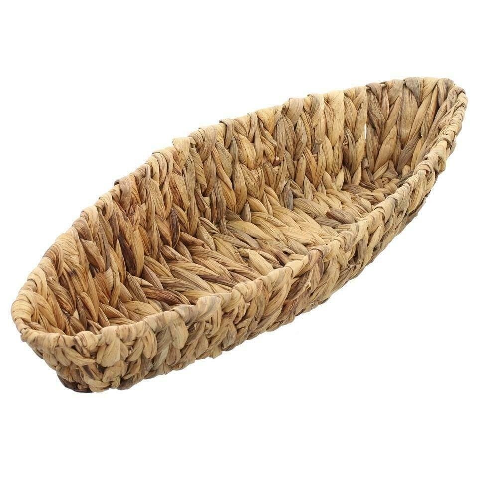 Home-trends24.de Servierschale Brot Schale Baguette Schiffchen Korb Deko Brötchen Natur, Wasserhyazinthe
