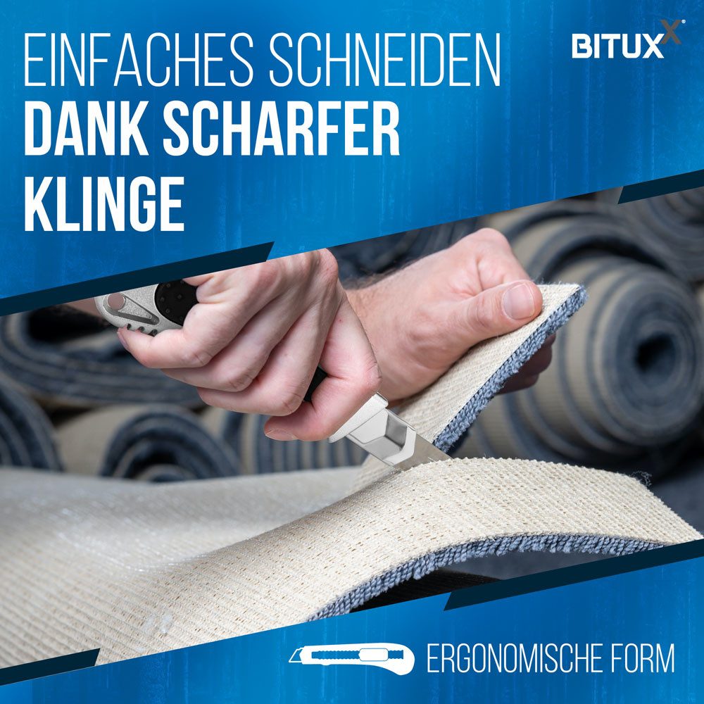 Bituxx Cuttermesser Aluminium 30 Stück inkl. 200 Ersatzklingen, (Spar-Set, 230-tlg., MS-15607) – Bild 3 von 5