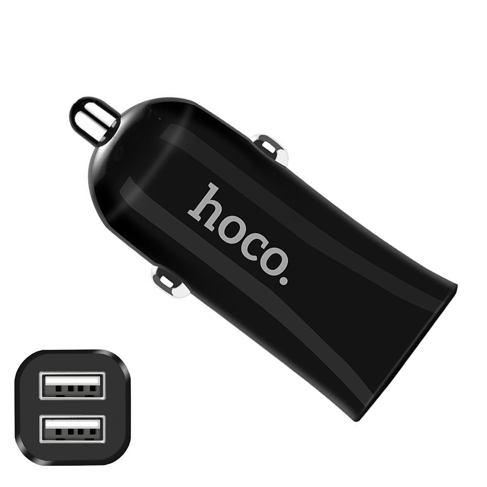 hoco. 12W USB Typ A und USB A Smartphone-Ladegerät (2400 mA, KFZ Dual USB Lade Stecker Zigarettenanzünder Charger)